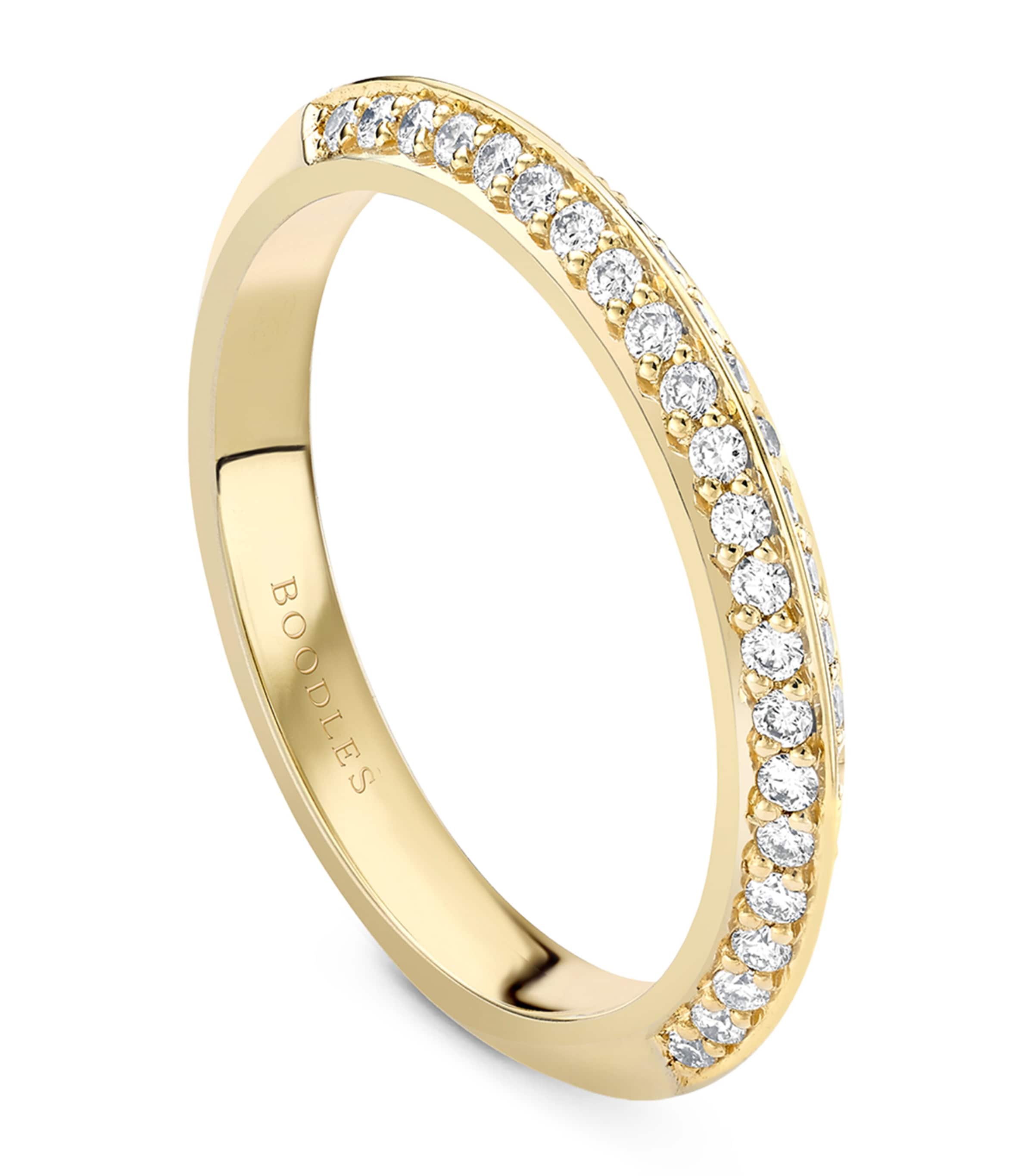 Boodles Yellow Gold and Diamond Petal Wedding Band Carat Yellow Gold