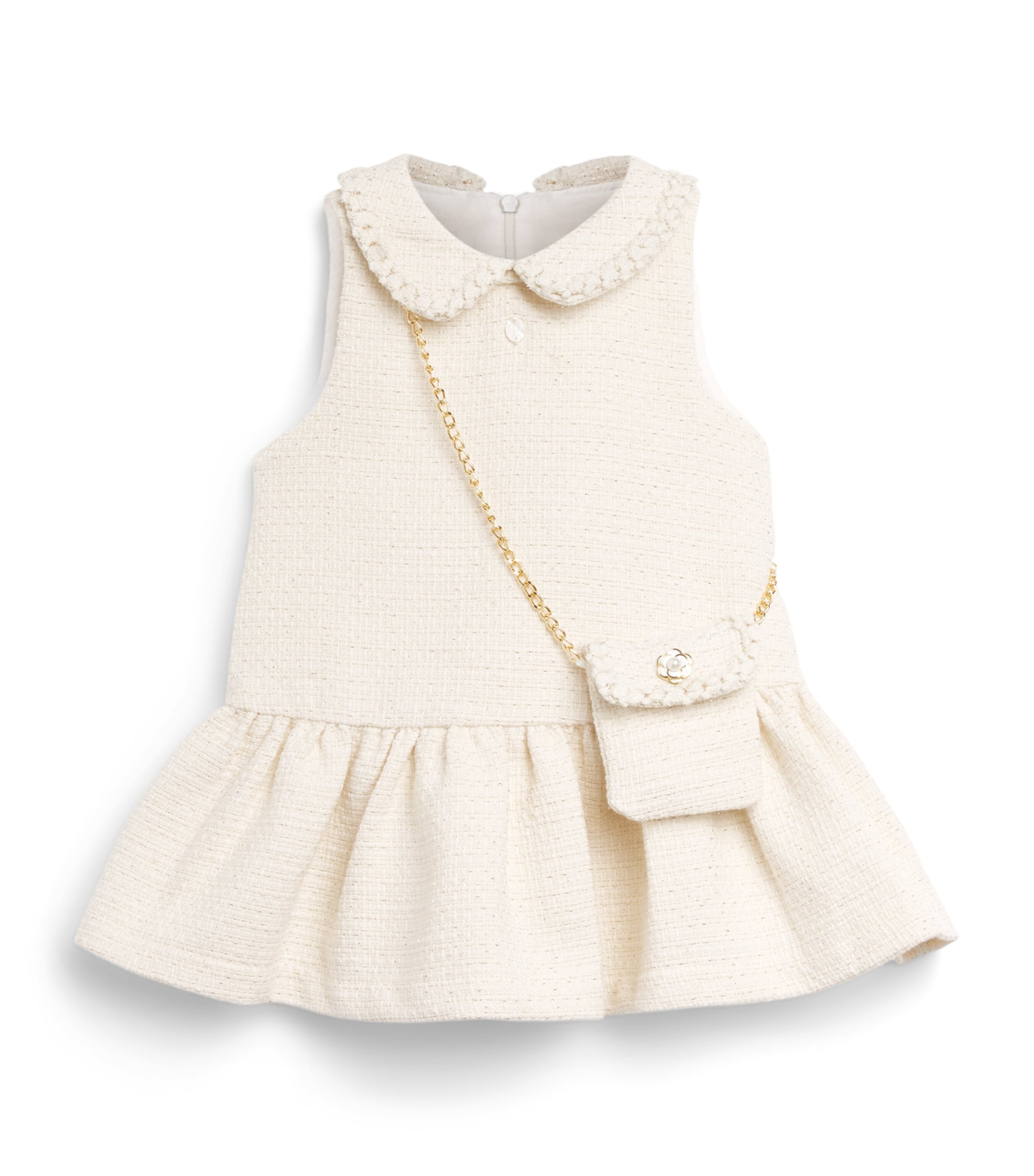 Patachou Tweed Dress and Bag Set (6 Months-4 Years) Gold Tweed