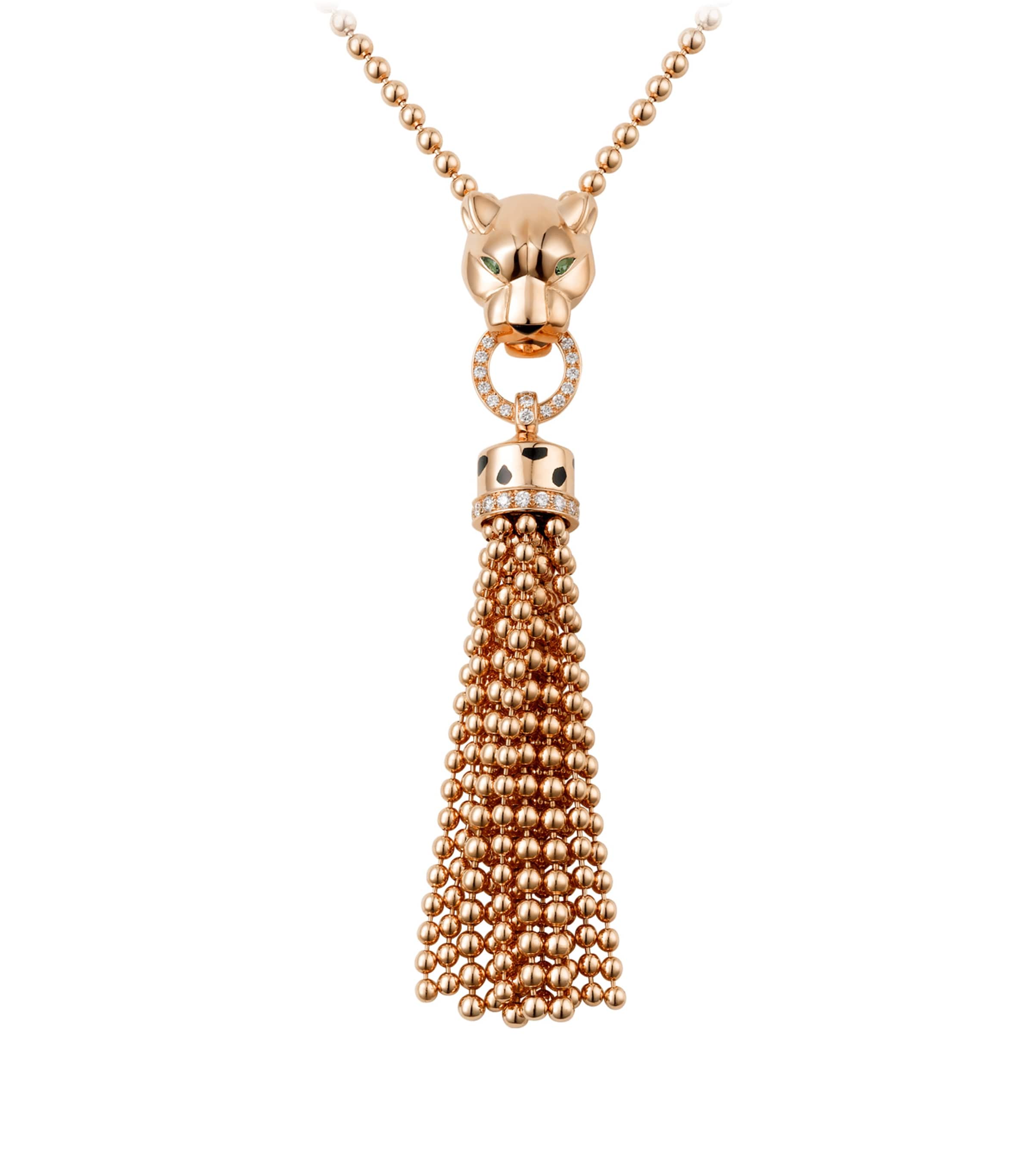 Rose Gold, Diamond, Garnet and Onyx Panthère de Cartier Necklace