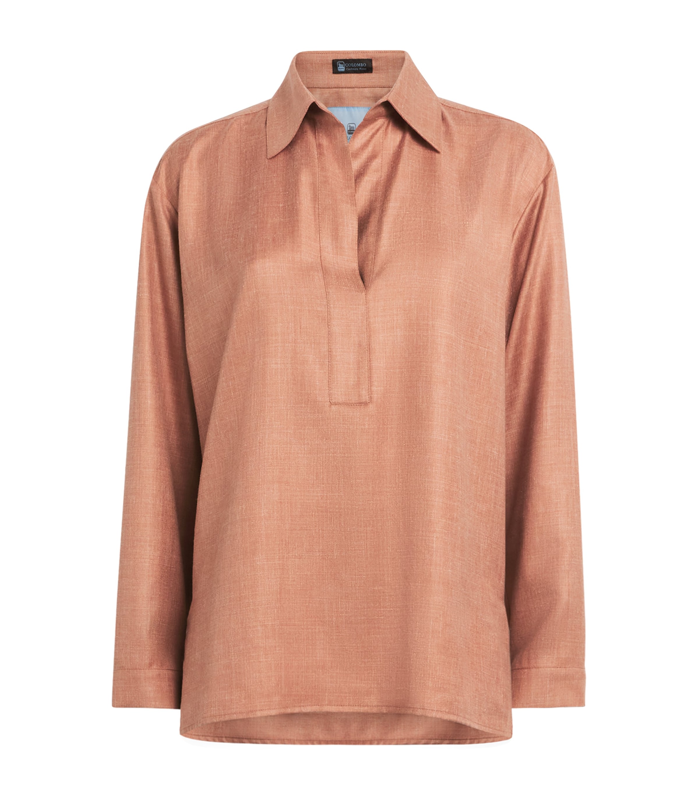 Colombo Womens Cashmere-Linen Shirt Fard