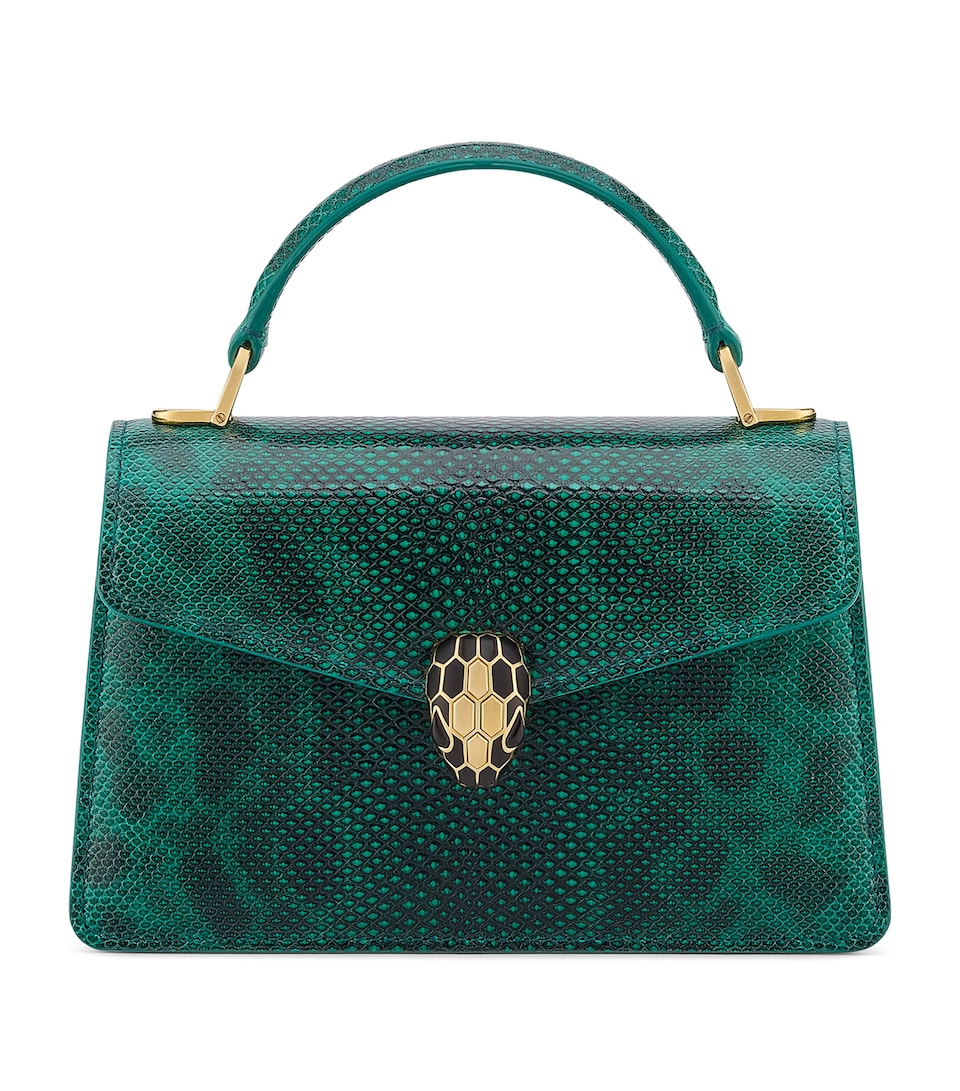 Karung Leather Serpenti Forever Top-Handle Bag