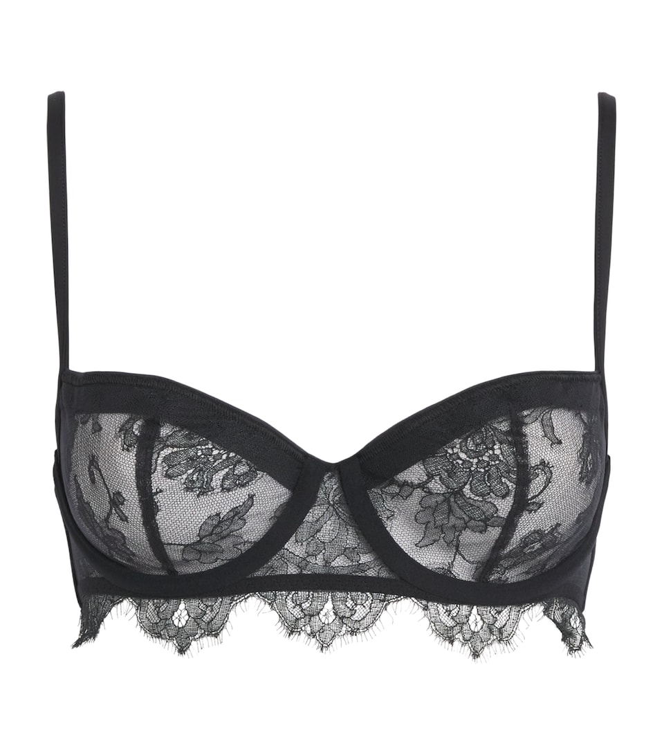 Chantelle Womens Lace Shadow Half-Cup Bra Black