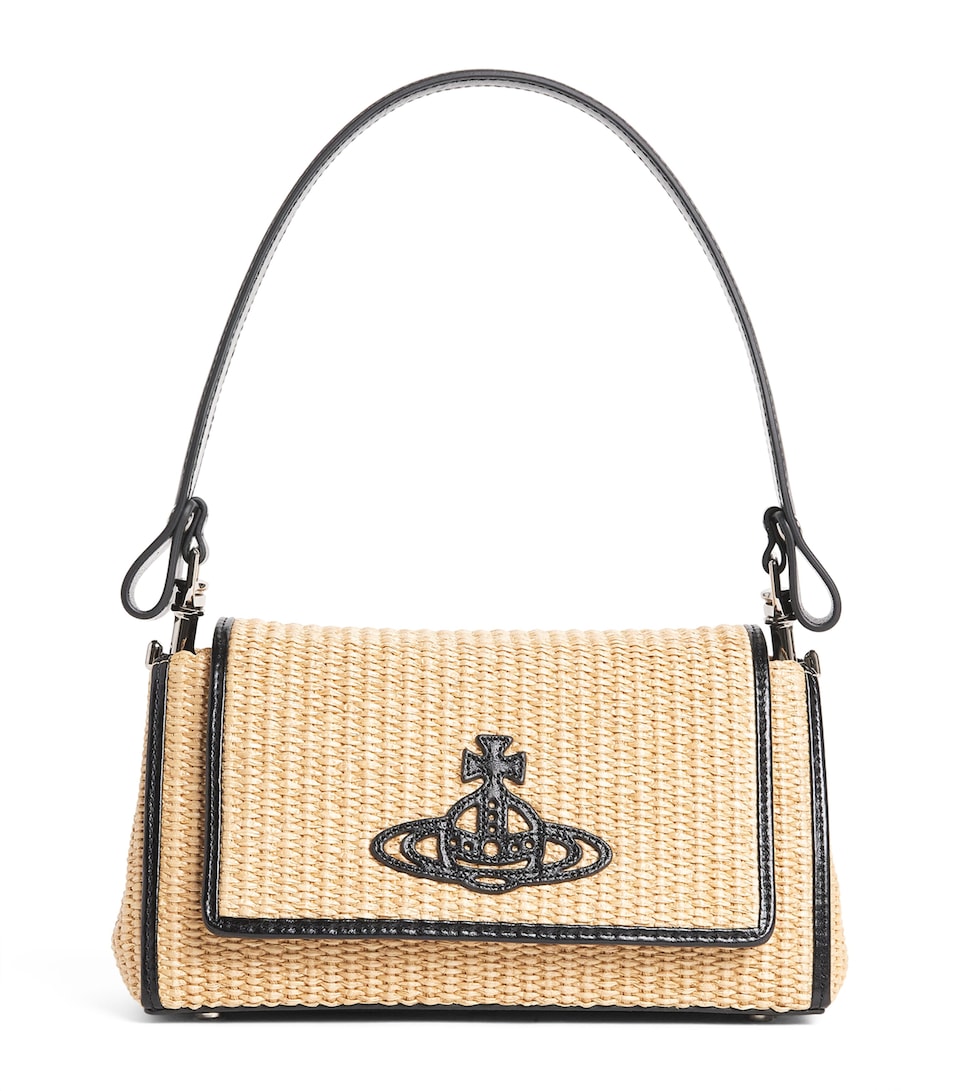 Vivienne Westwood Medium Raffia Hazel Shoulder Bag Natural
