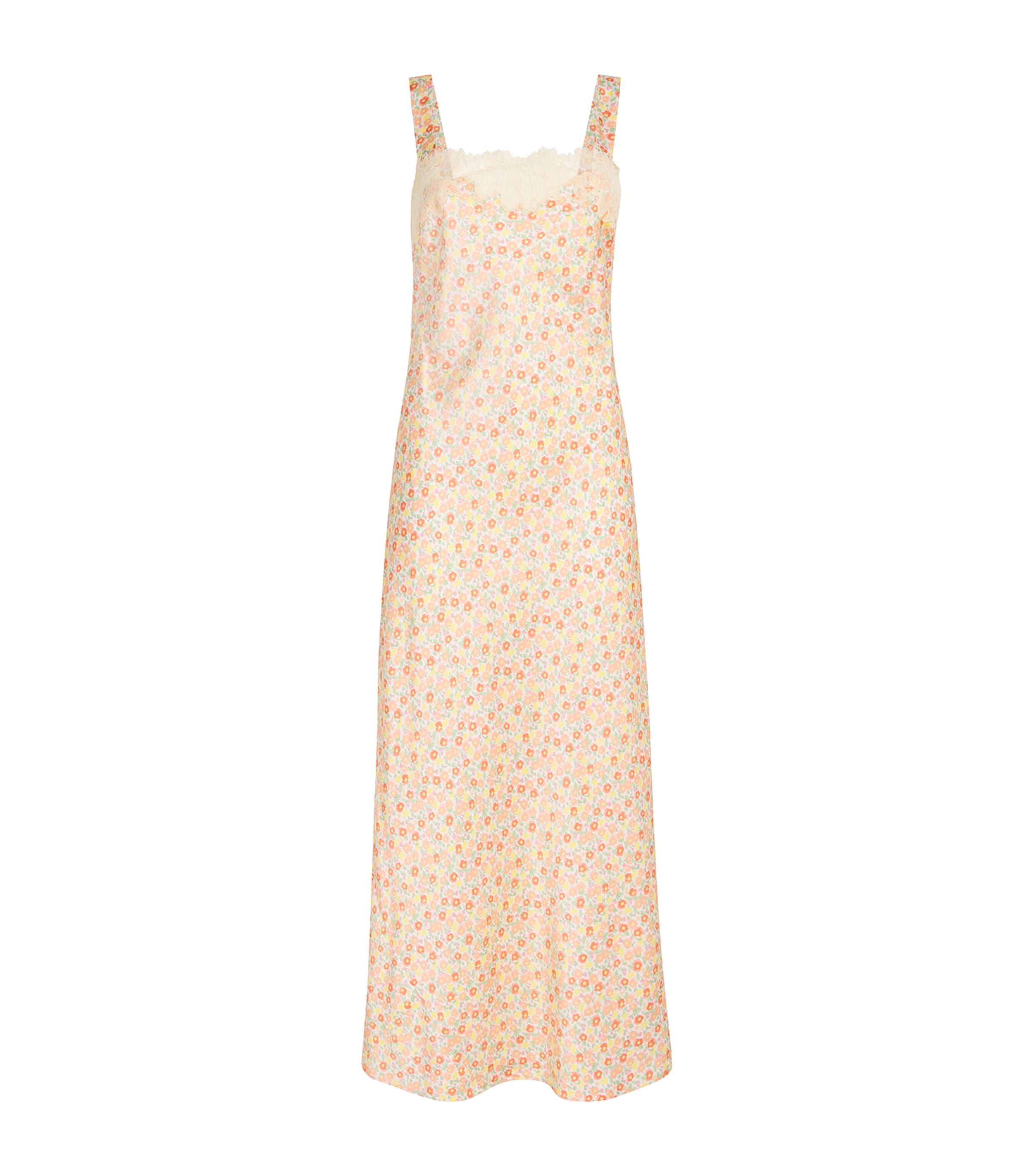 Rixo Womens Lace-Trim Rosamarie Maxi Dress Katie Floral Cream