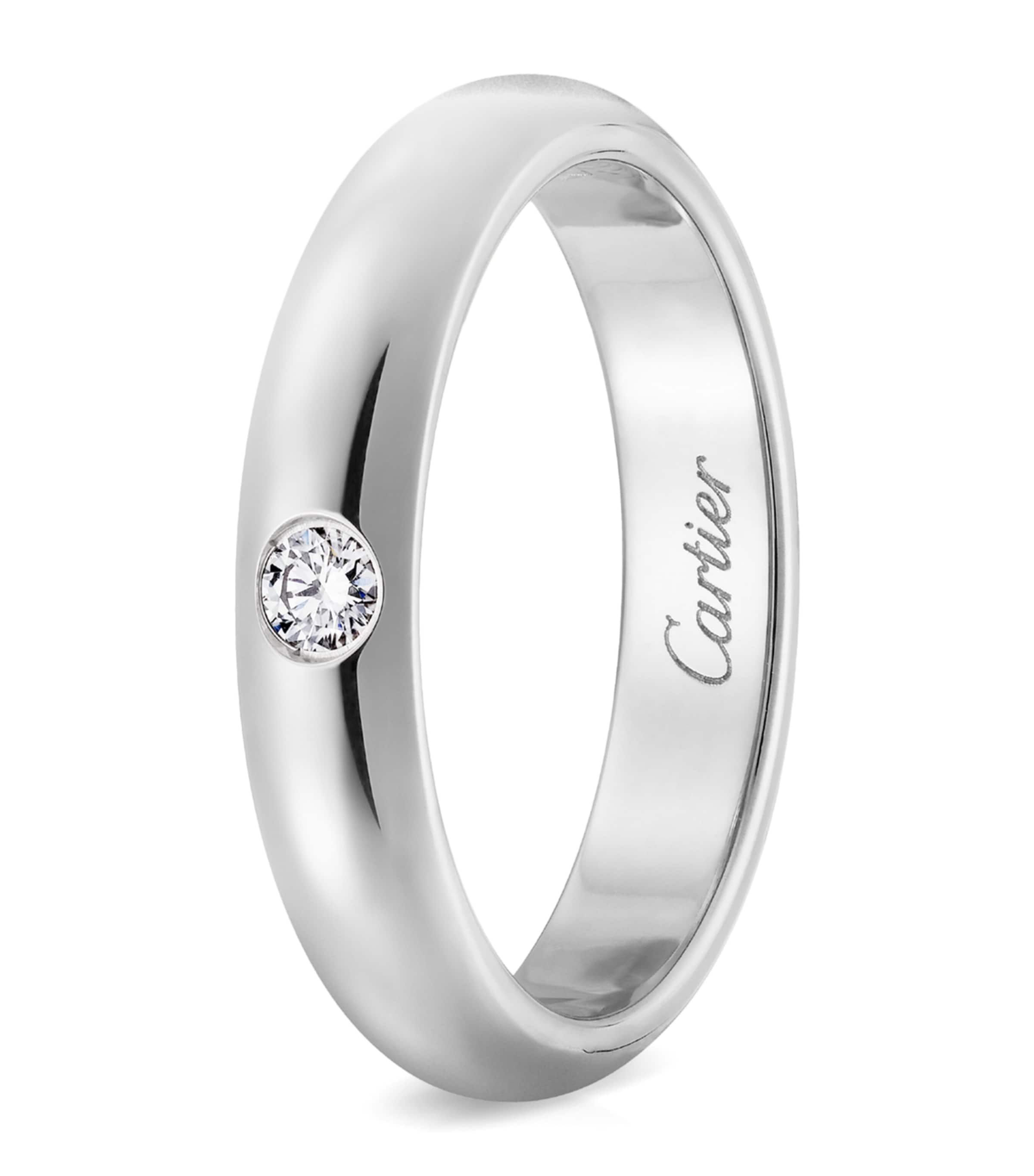 Cartier Platinum and Diamond 1895 Wedding Ring Platinum