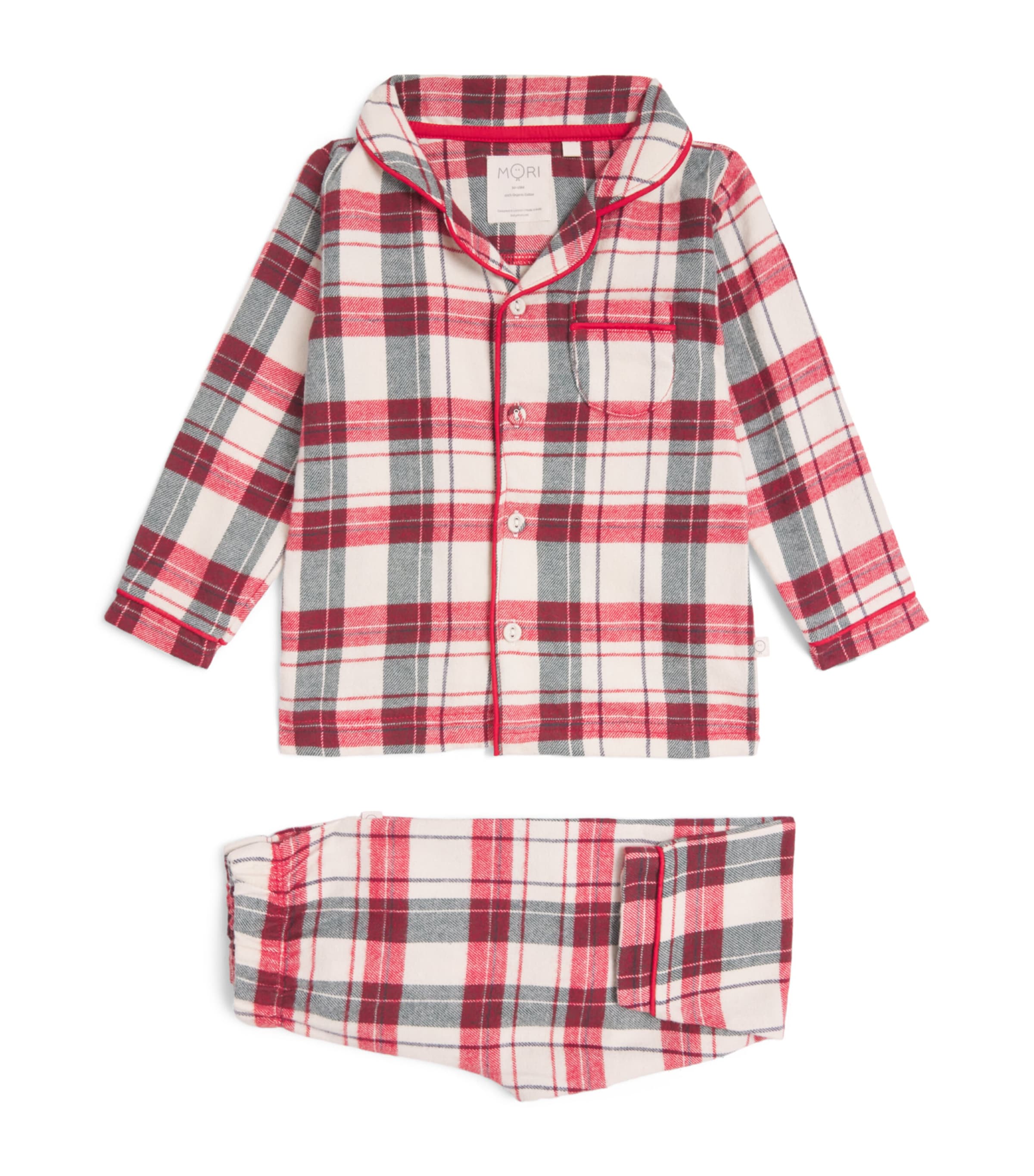 MORI Flannel Check Pyjama Set (6-36 Months) Gardenia Check
