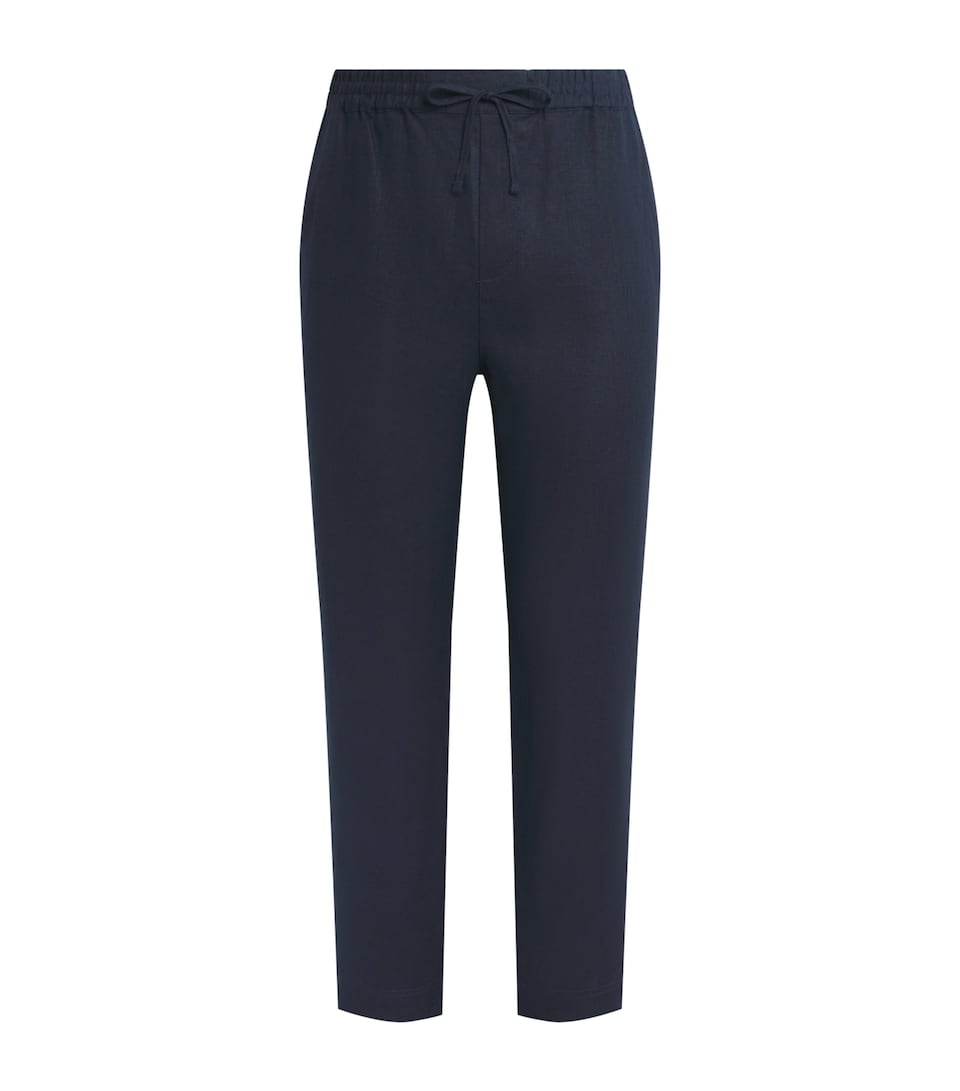 CHÉ Mens Linen Avila Straight Trousers Navy