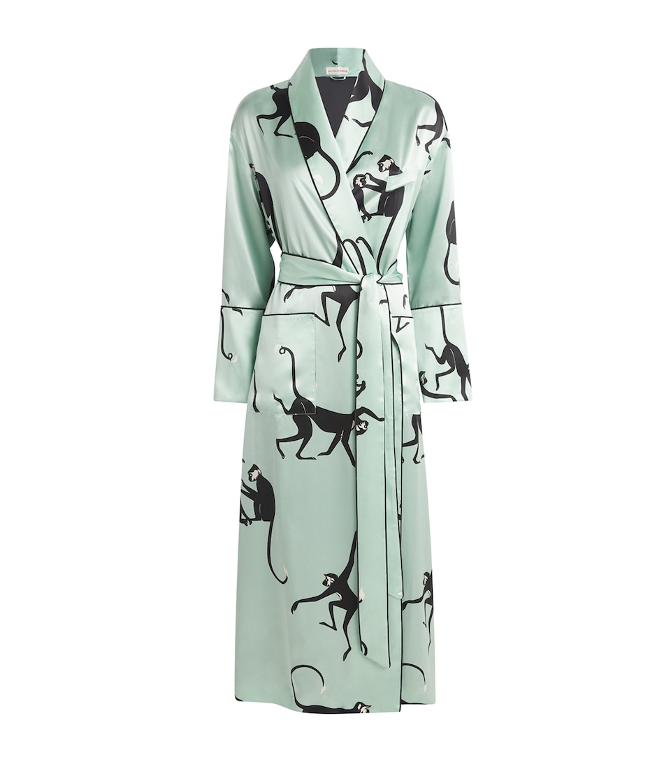 Silk Monkey Print Capability Robe