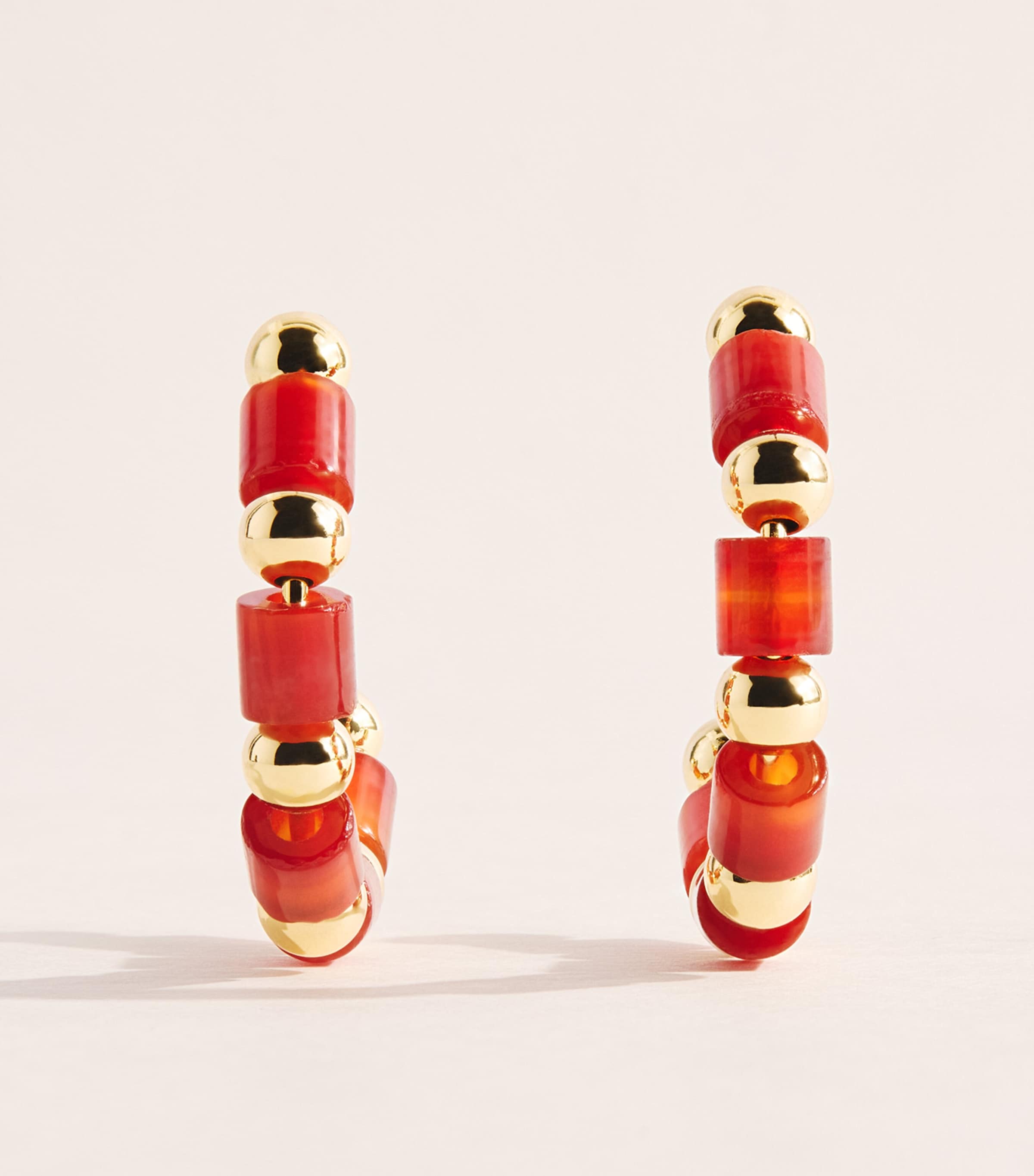 Eddie Borgo Gold-Plated Carnelian Marcy Hoop Earrings Gold