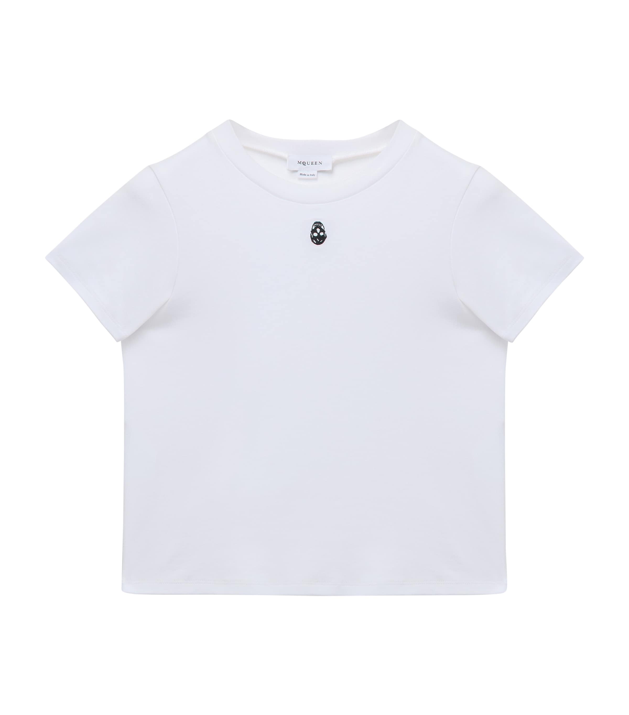 Cotton Skull-Embroidered T-Shirt