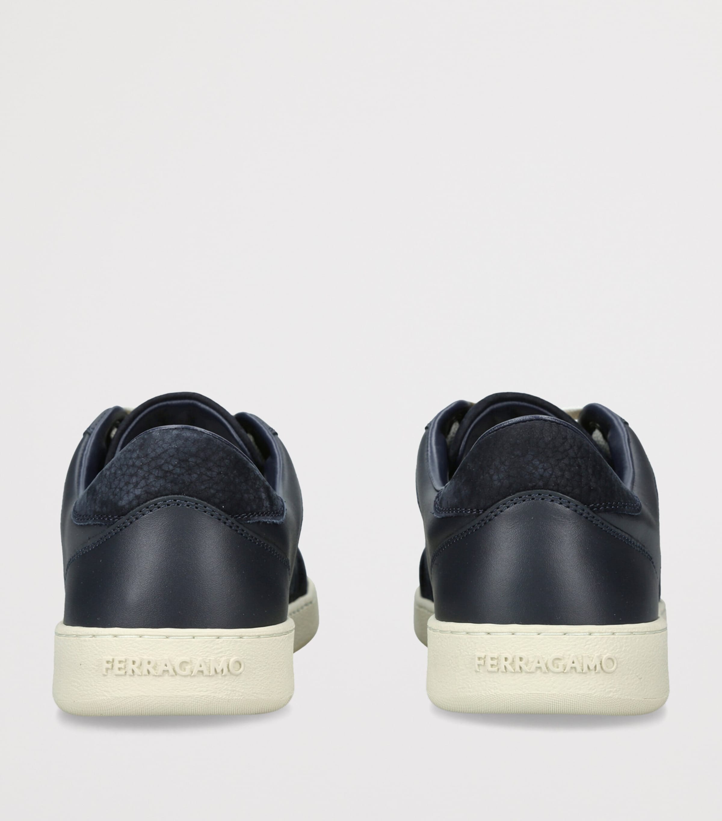 Salvatore Ferragamo Leather Garda Sneakers Navy
