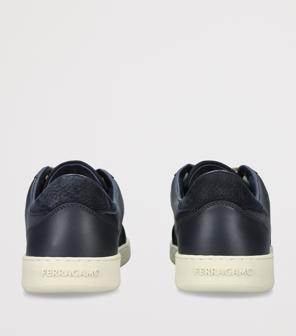 Salvatore Ferragamo Leather Garda Sneakers Navy