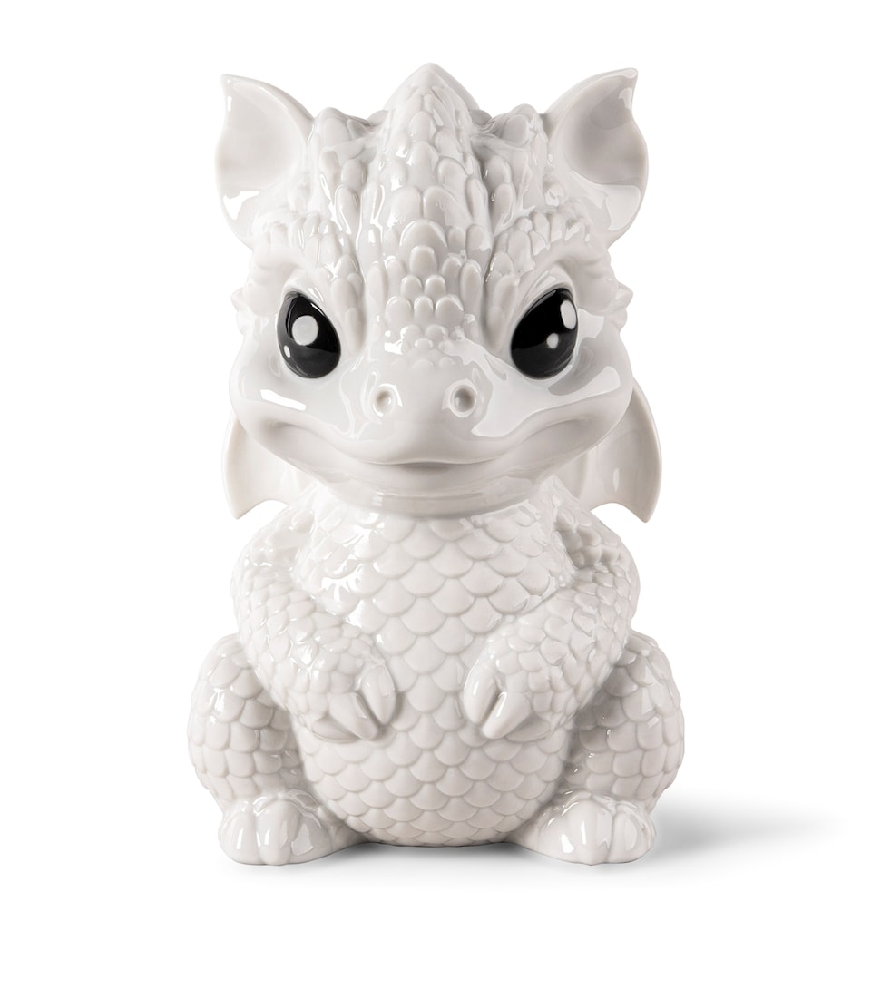 Lladró Porcelain Baby Dragon Sculpture White