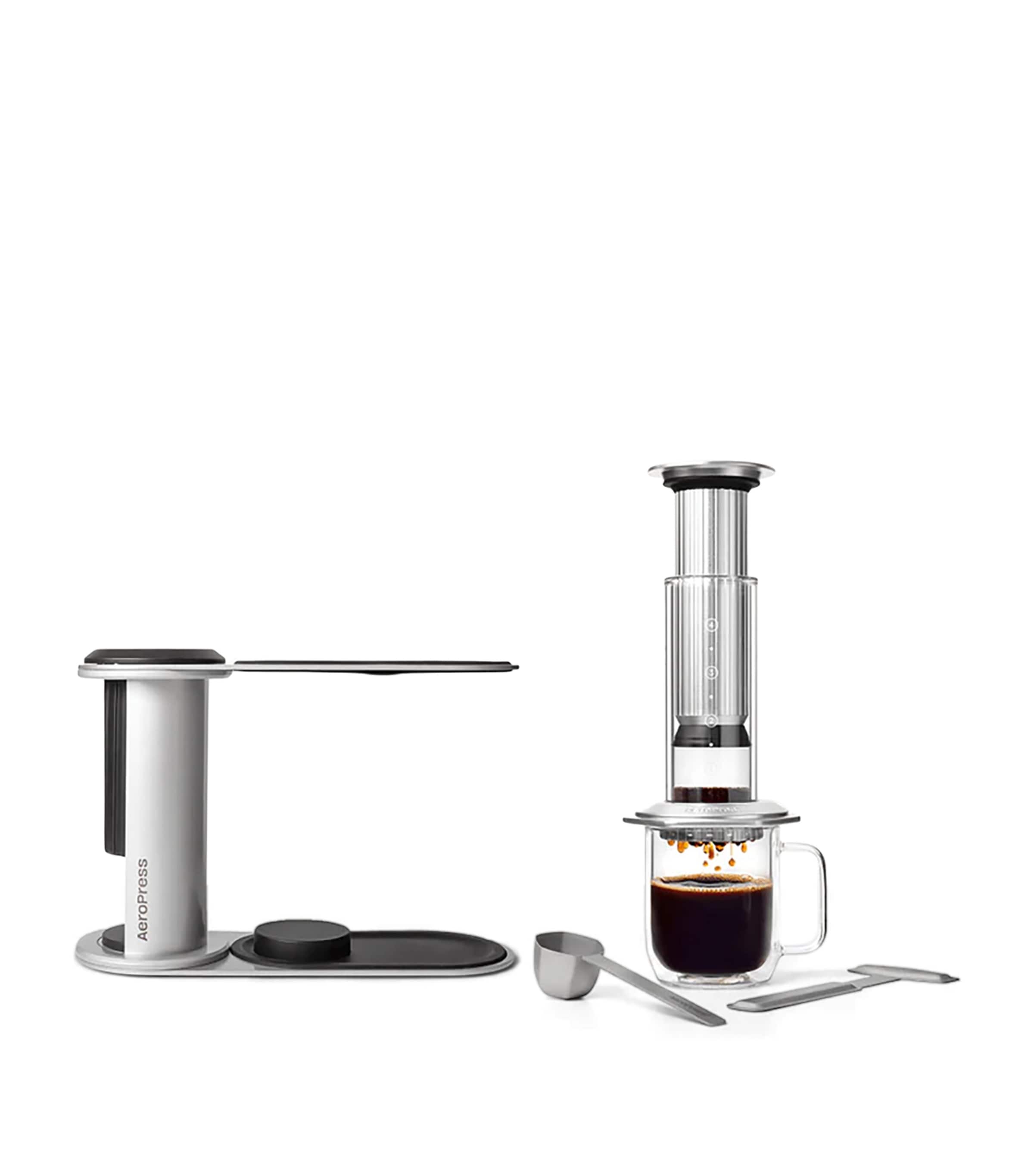 Aeropress Premium Coffee Maker + Stainless Steel Organiser Bundle Mixed