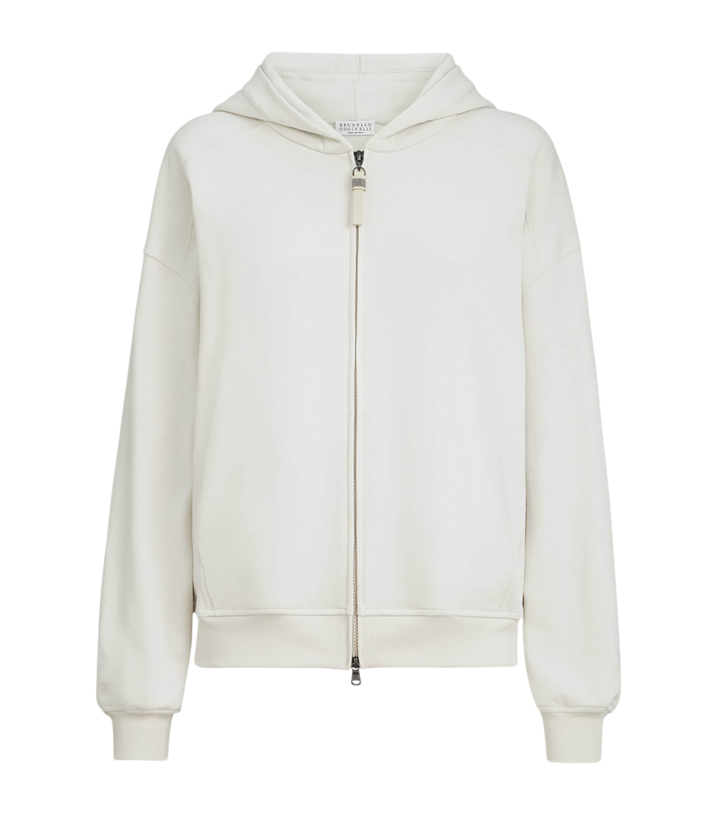 Brunello Cucinelli Womens French Terry Zip-Up Hoodie