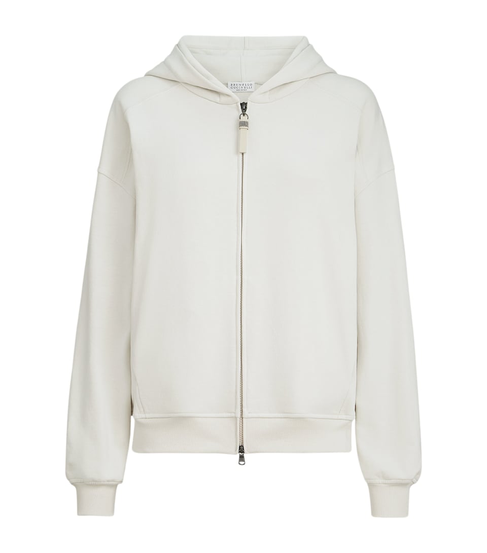 Brunello Cucinelli Womens French Terry Zip-Up Hoodie