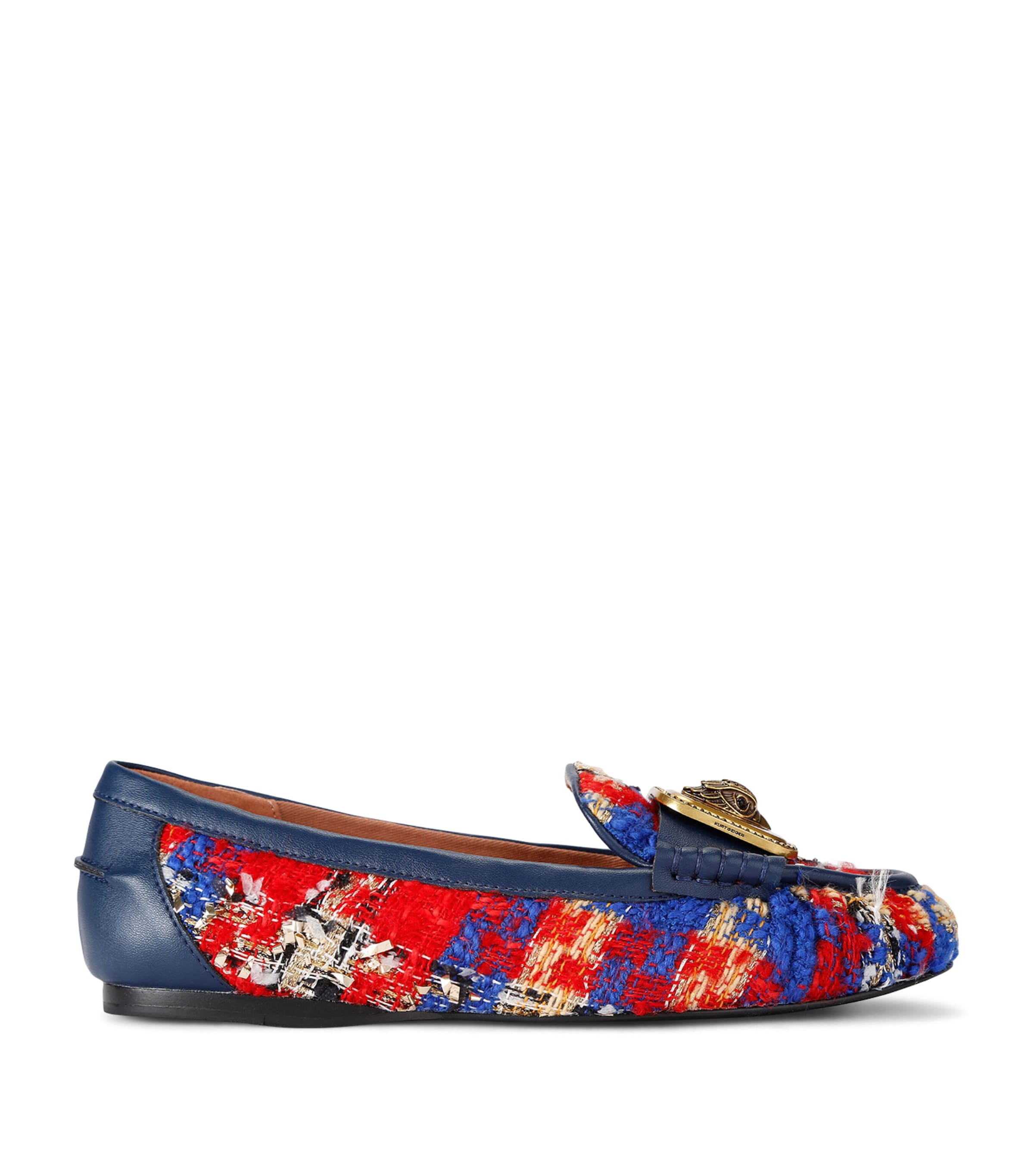 Kurt Geiger London Tweed Pimlico Moccasins Red/other