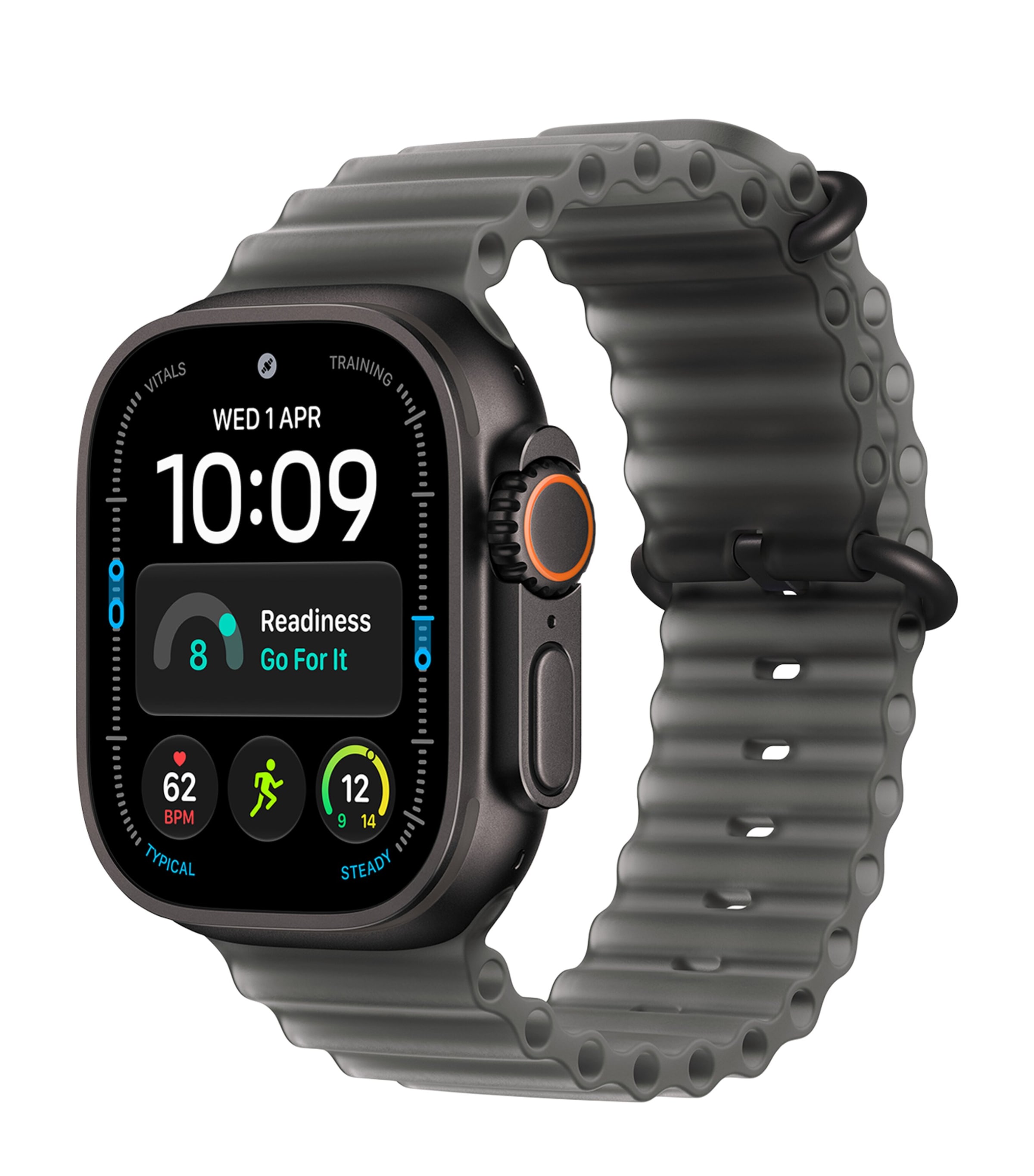 Apple Apple Watch Ultra 4 GPS + Cellular – Black Titanium with Translucent Black Ocean Band, 49mm Black Titanium