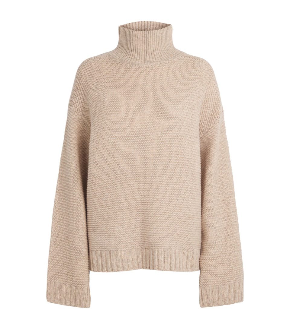 FRAME Womens Stretch-Wool The Links Rollneck Sweater Oatmeal