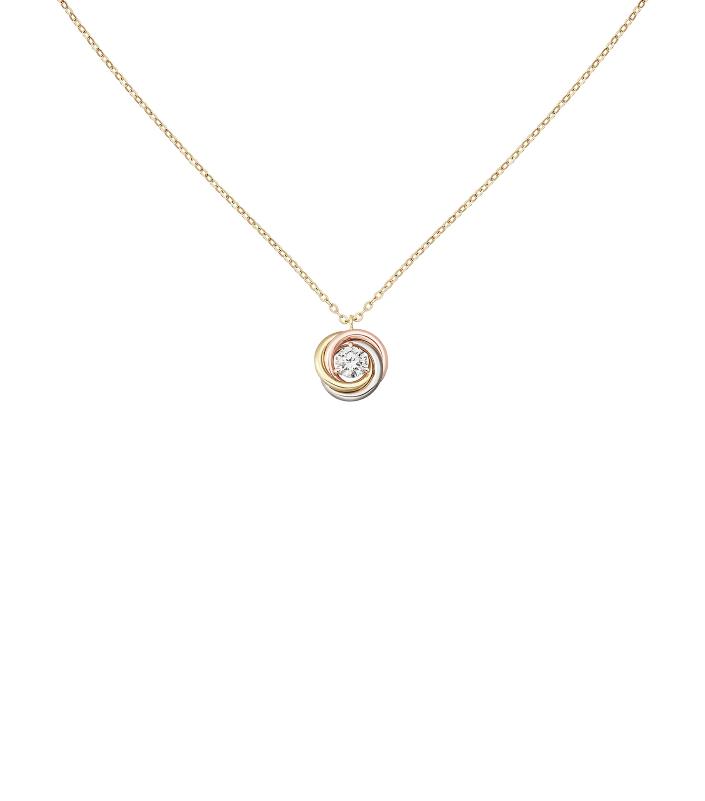 Cartier Mixed Gold and Diamond Trinity Necklace (36-40cm) Mixed Gold