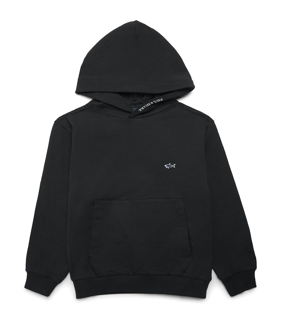 Paul & Shark Stretch-Cotton Logo Hoodie (6-16 Years) Nero/black