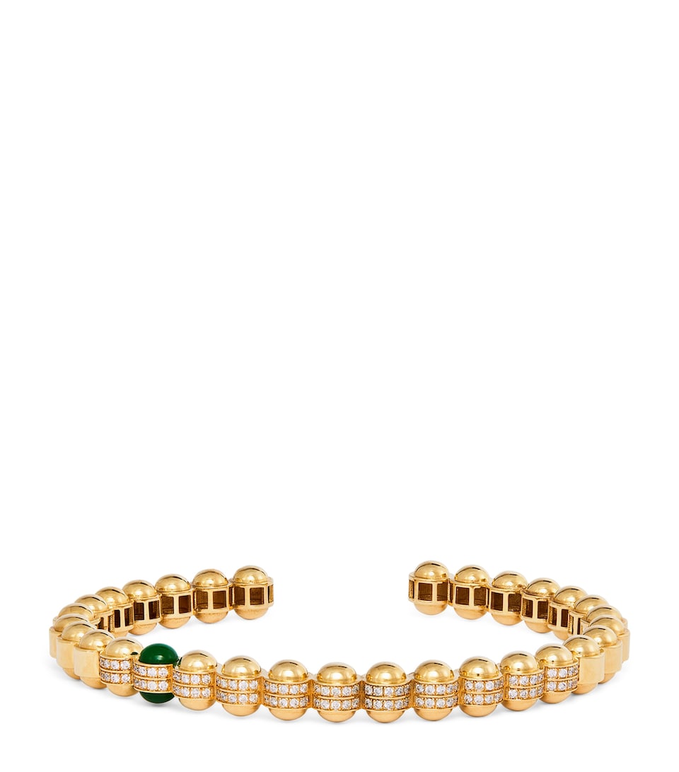 Yellow Gold, Diamond and Enamel The Chlorine Bangle