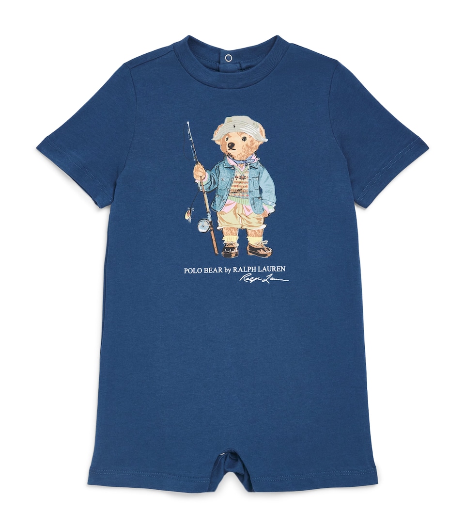 Ralph Lauren Kids Cotton Polo Bear Playsuit (3-12 Months) Old Royal