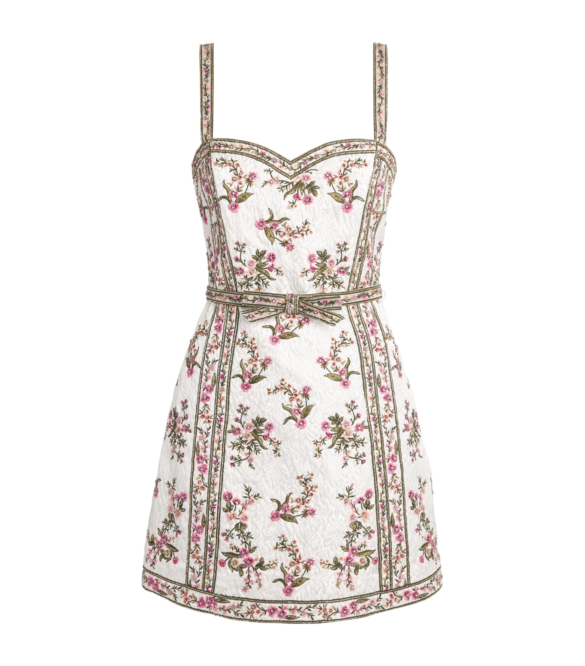Alice+Olivia Womens Embellished Katia Mini Dress Off White/multi