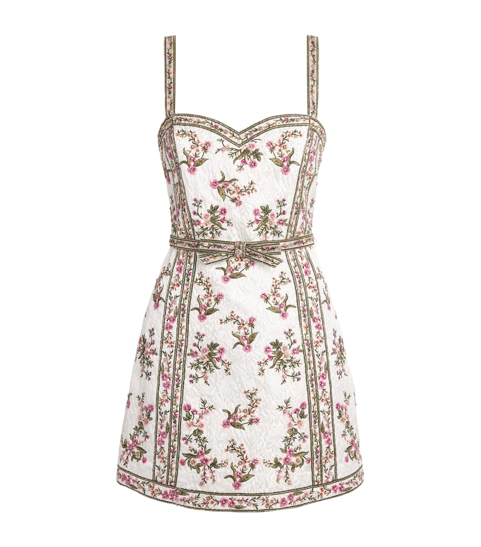 Alice+Olivia Womens Embellished Katia Mini Dress Off White/multi