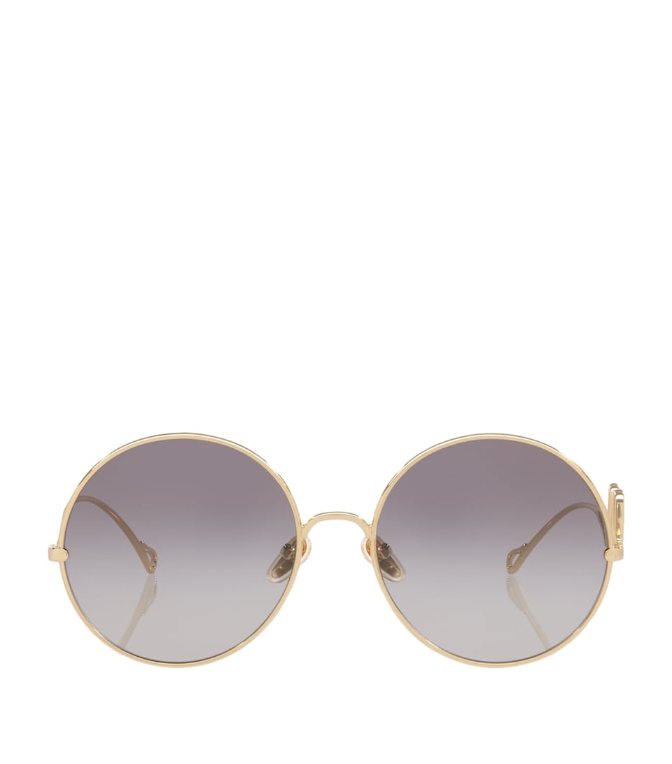 Chloé Metal Iconic Round Sunglasses Gold