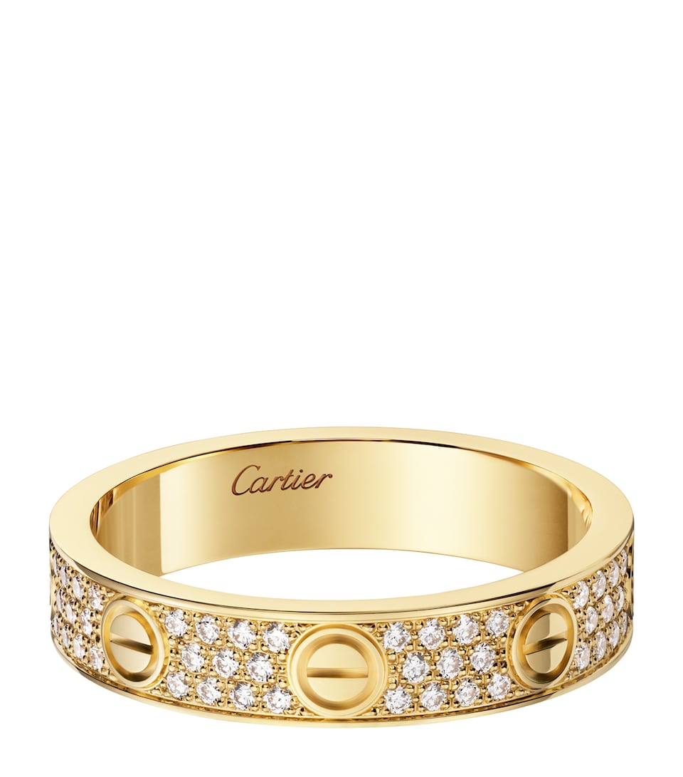 Cartier Small Yellow Gold and Pavé Diamond LOVE Ring Yellow Gold