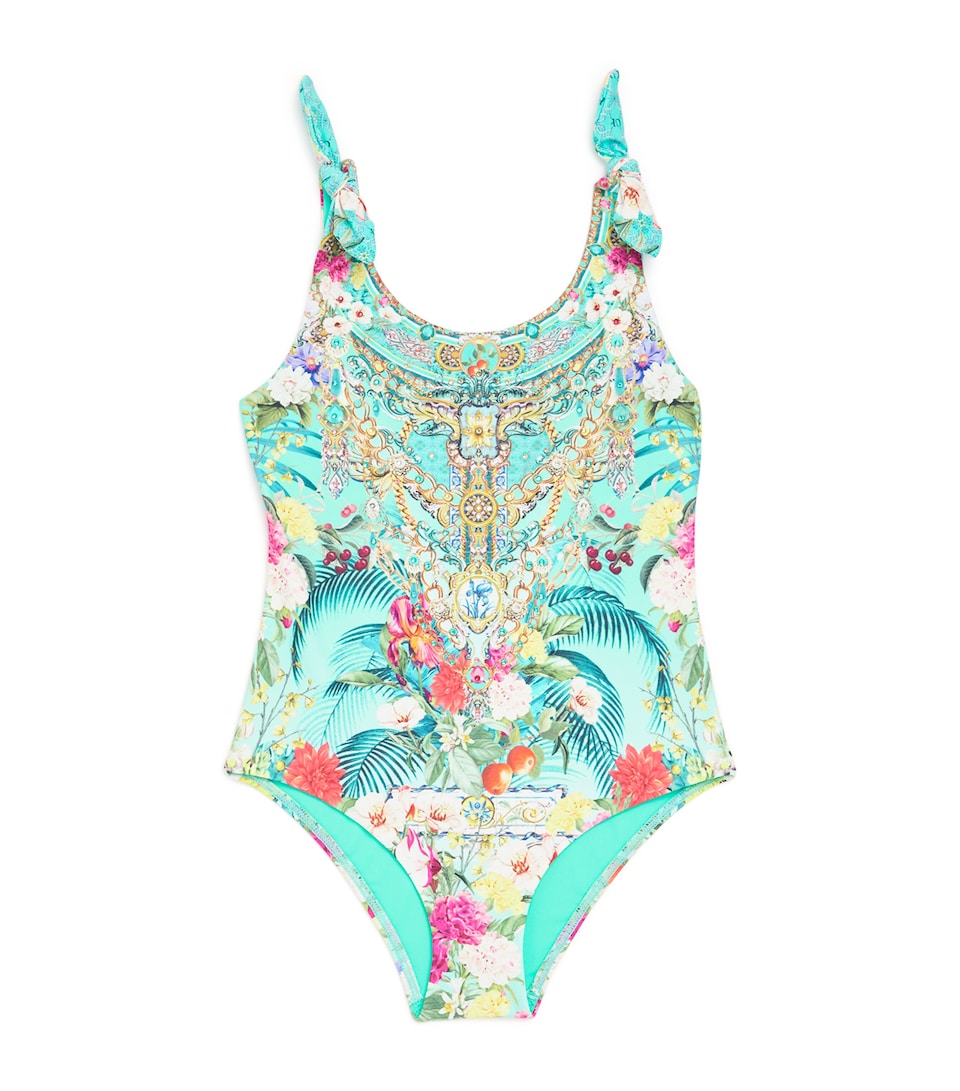 Tie-Shoulder Floral Swimsuit (4-10 Years)