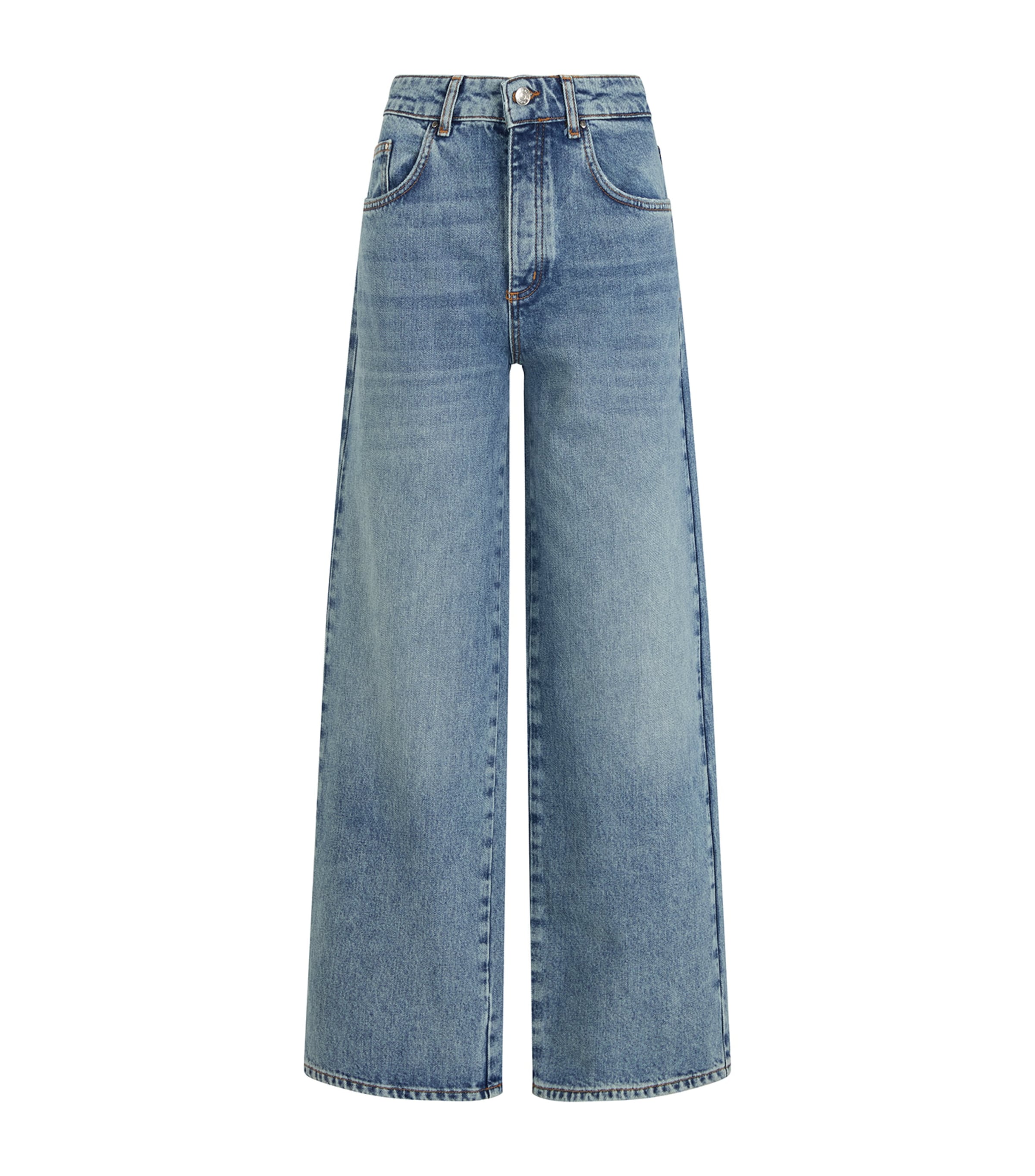Washed Wide-Leg Jeans