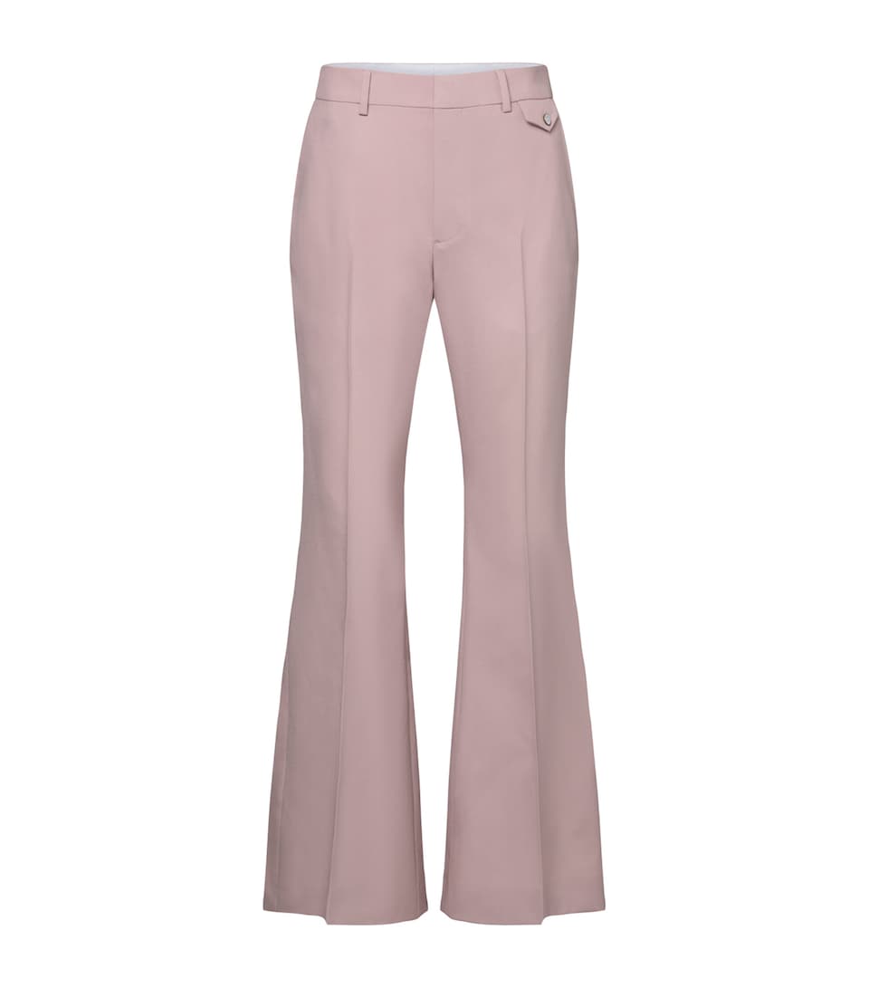 LOUIS VUITTON Mens Wool Bootleg Flared Trousers Dusty Pink