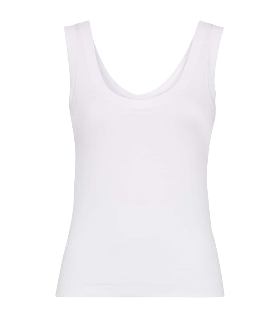 Stretch-Cotton Ribbed Tank Top