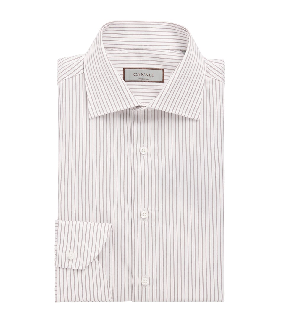 Canali Mens Cotton Stripe Shirt