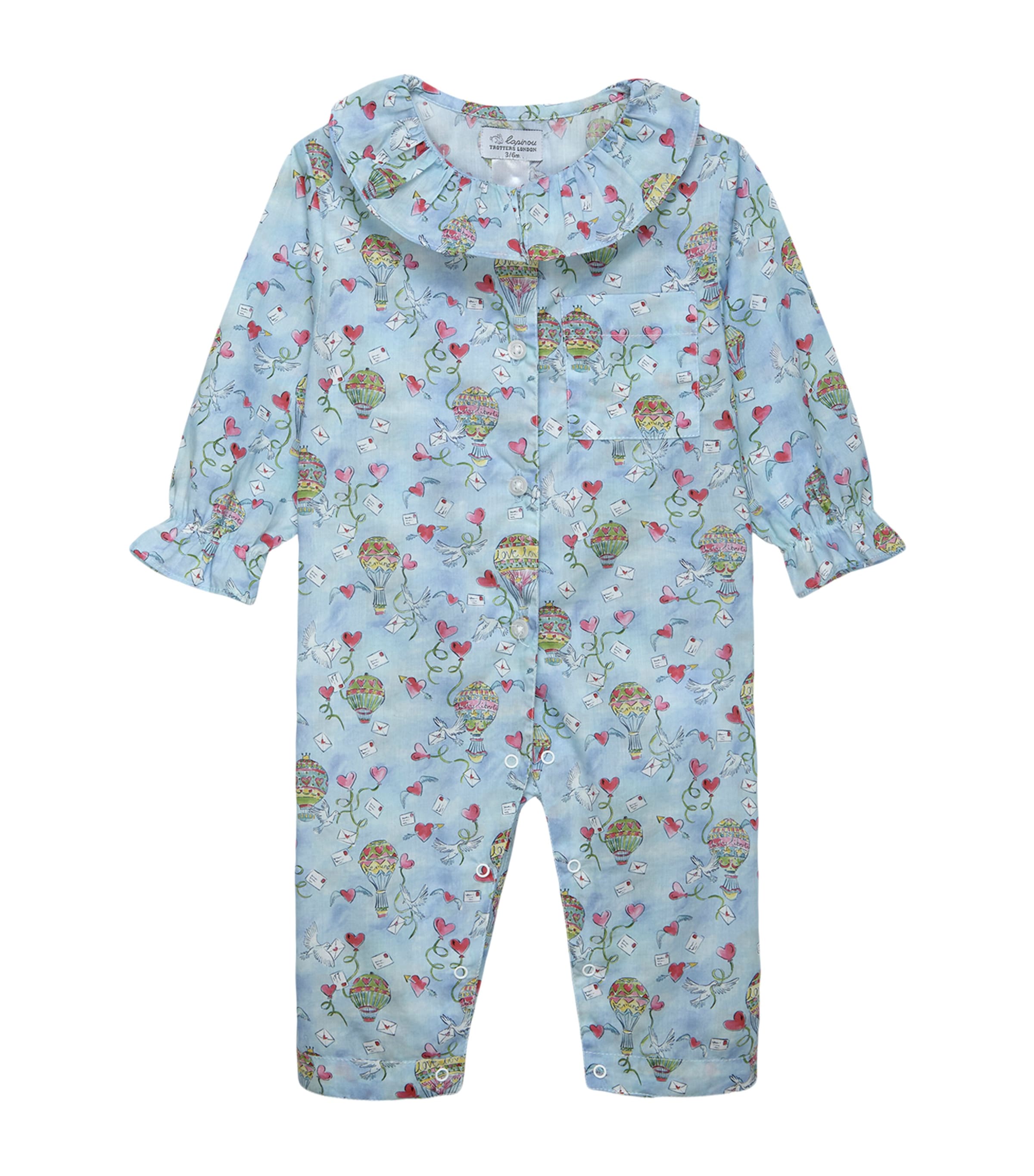 Trotters Cotton Love is in the Air Playsuit (0-9 Months) Pale Blue