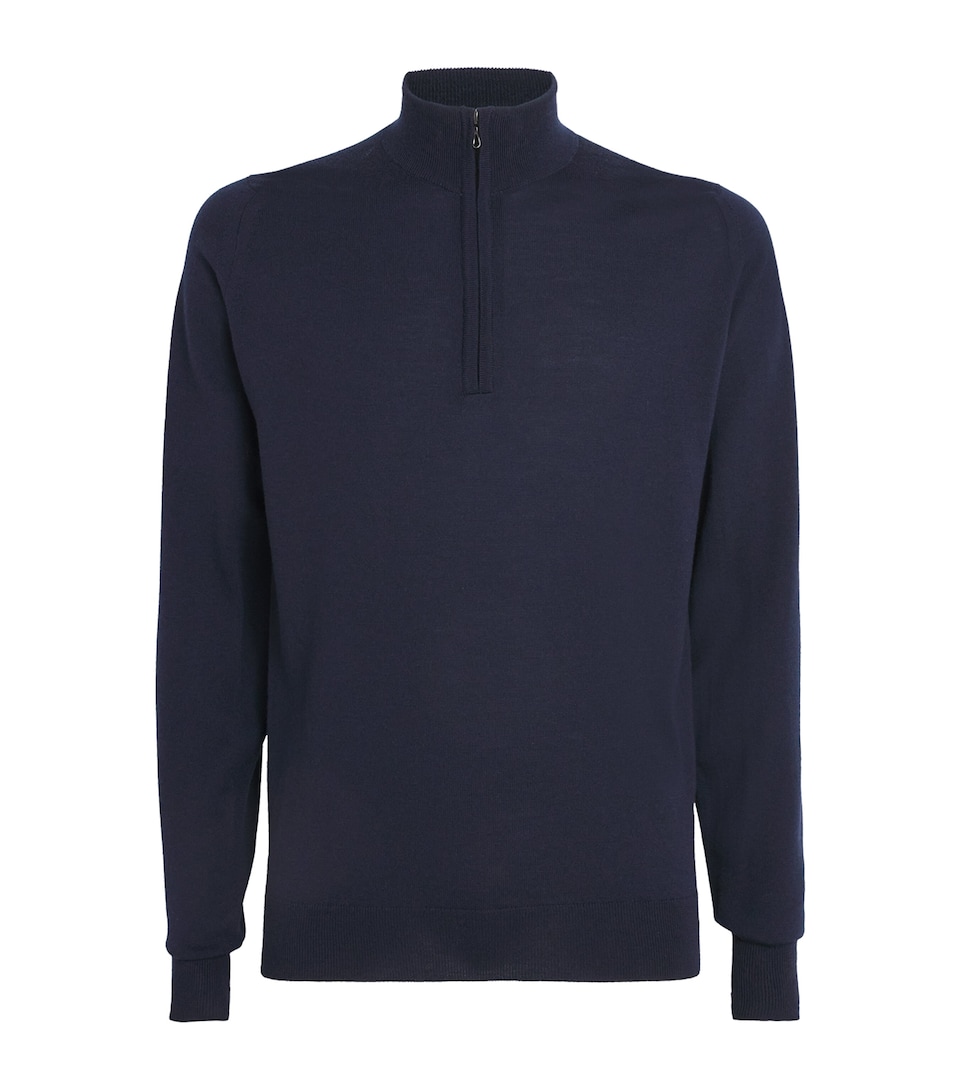 Extra Fine Merino Wool Half-Zip Tapton Sweater