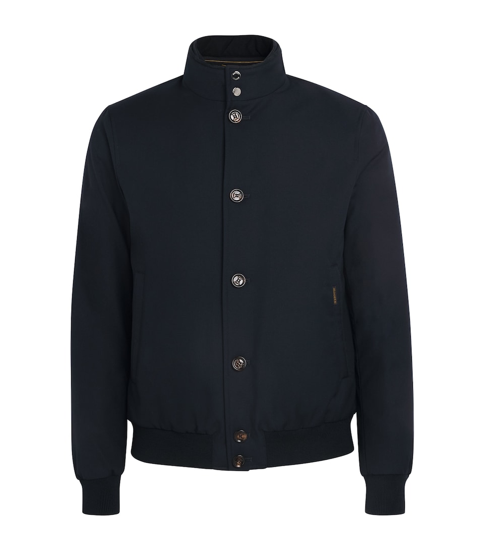Moorer Mens Waterproof Janos-Pum Bomber Jacket Dark Blu