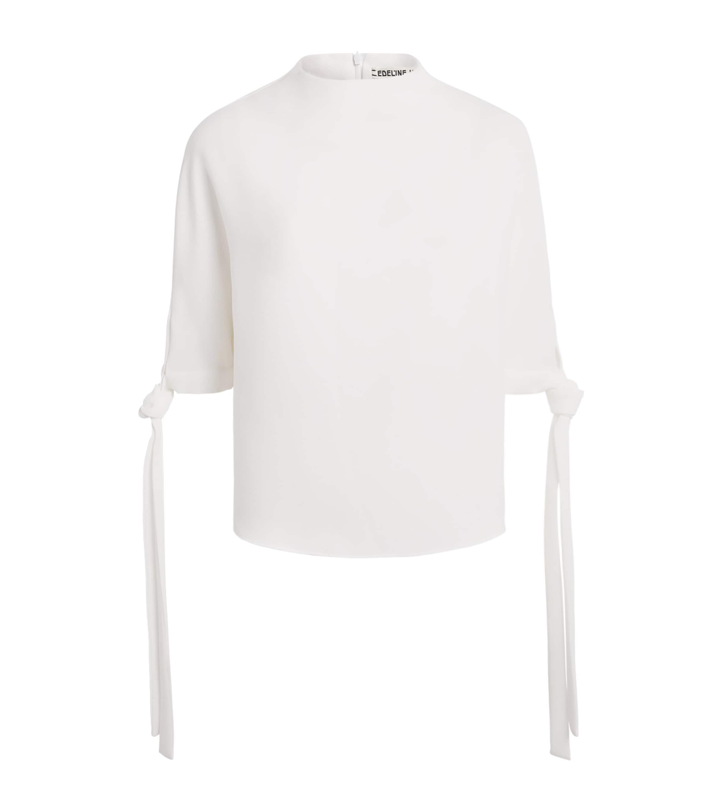Edeline Lee Womens Georgette Pedernal Blouse Ivory