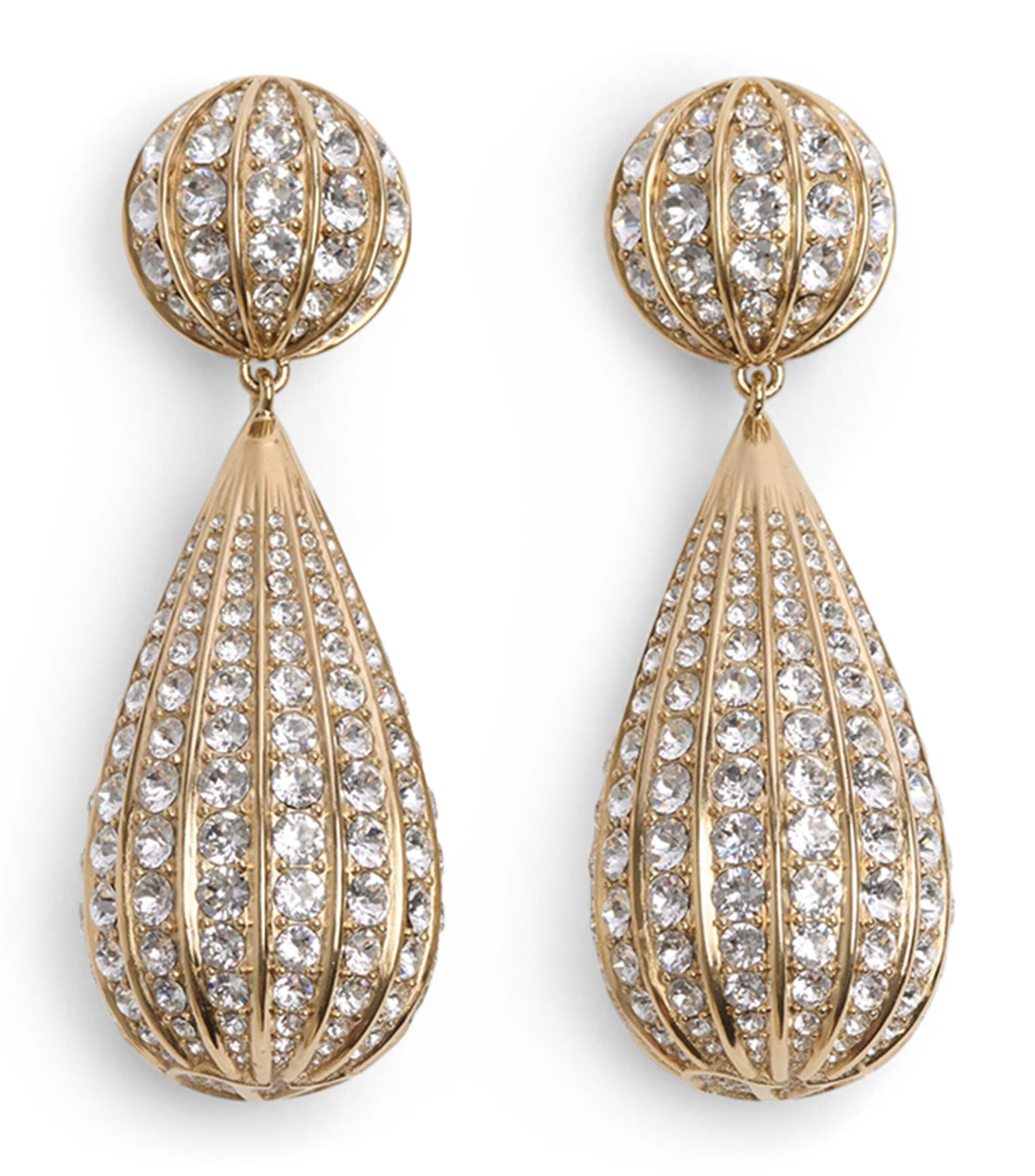 Crystal-Embellished Clip-On Earrings