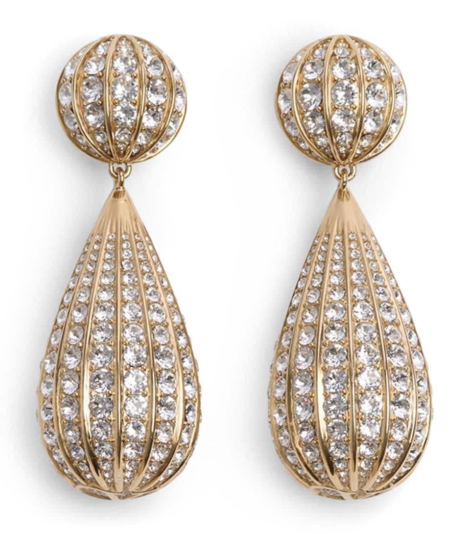 Crystal-Embellished Clip-On Earrings