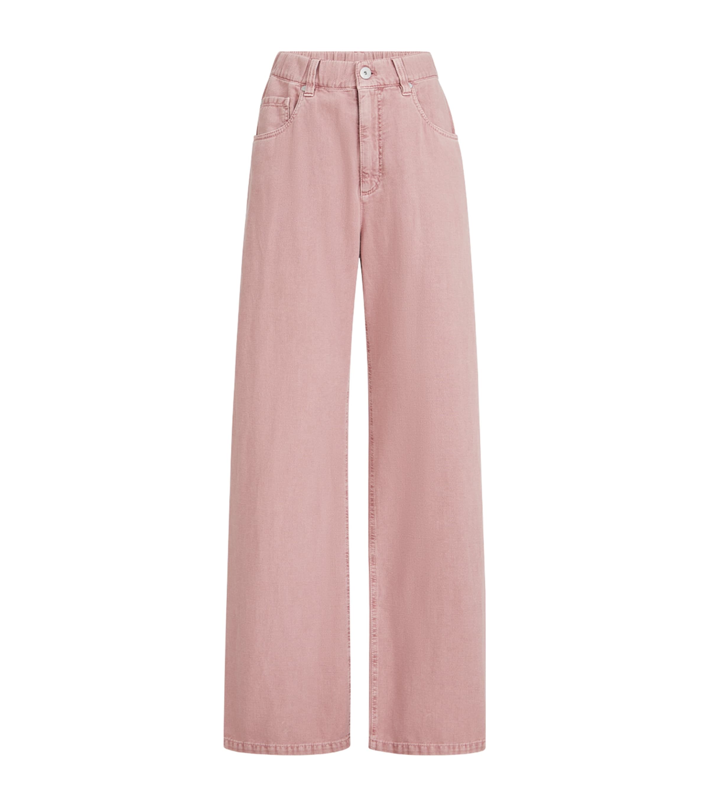 Brunello Cucinelli Cotton-Linen Garment-Dyed Trousers