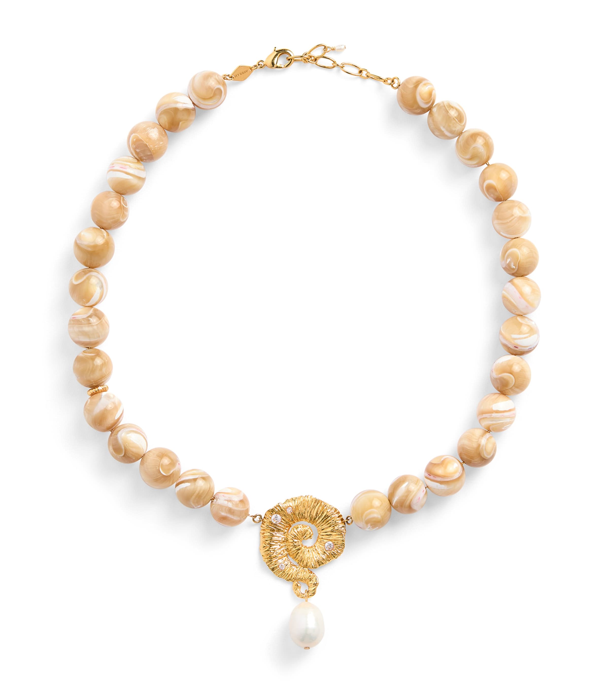Anni Lu Gold-Plated Jetset Gems Necklace Cream