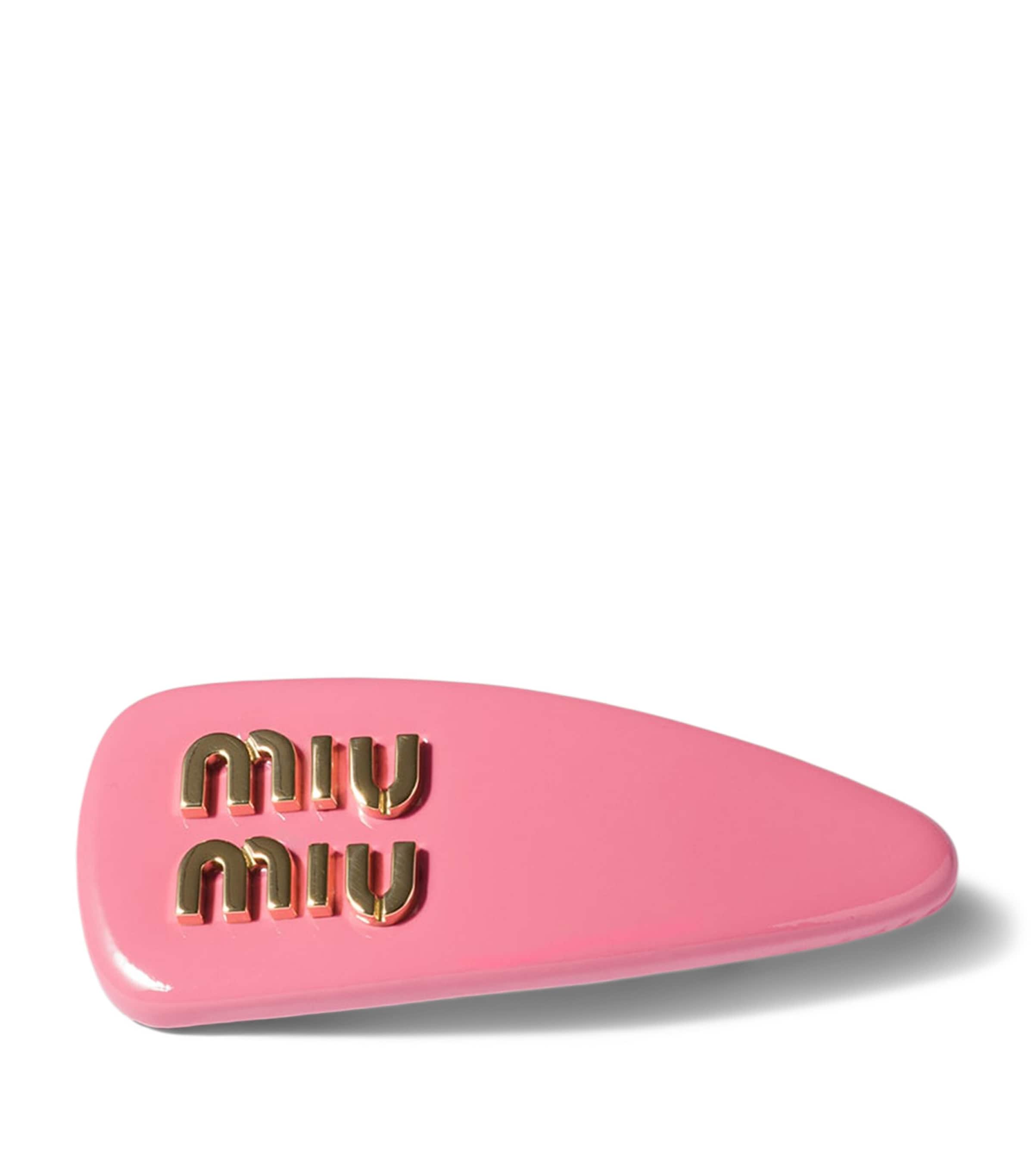 Miu Miu Leather Logo Hair Clip