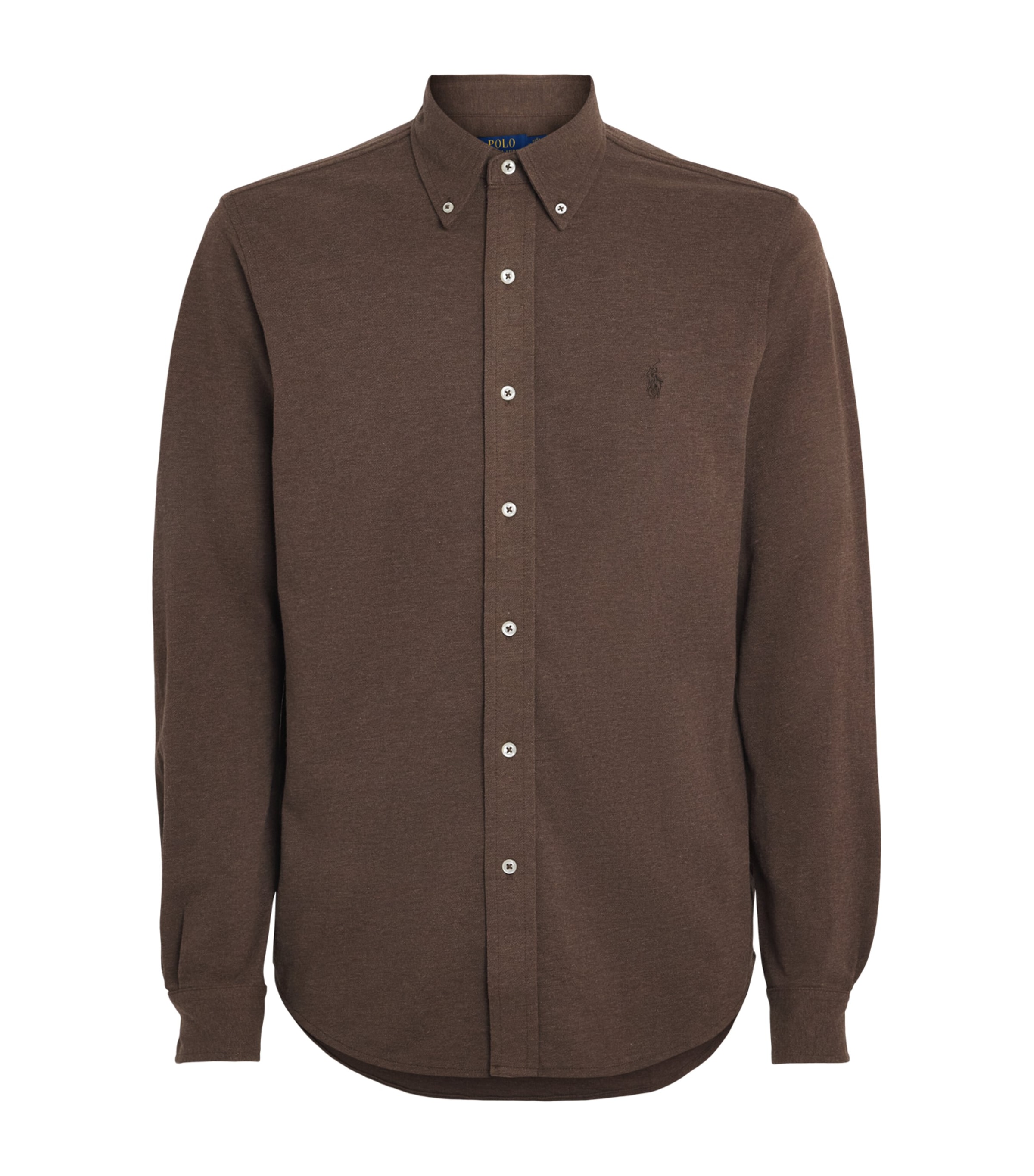 Polo Ralph Lauren Mens Cotton Mesh Shirt Ntmeg Brn Hthr
