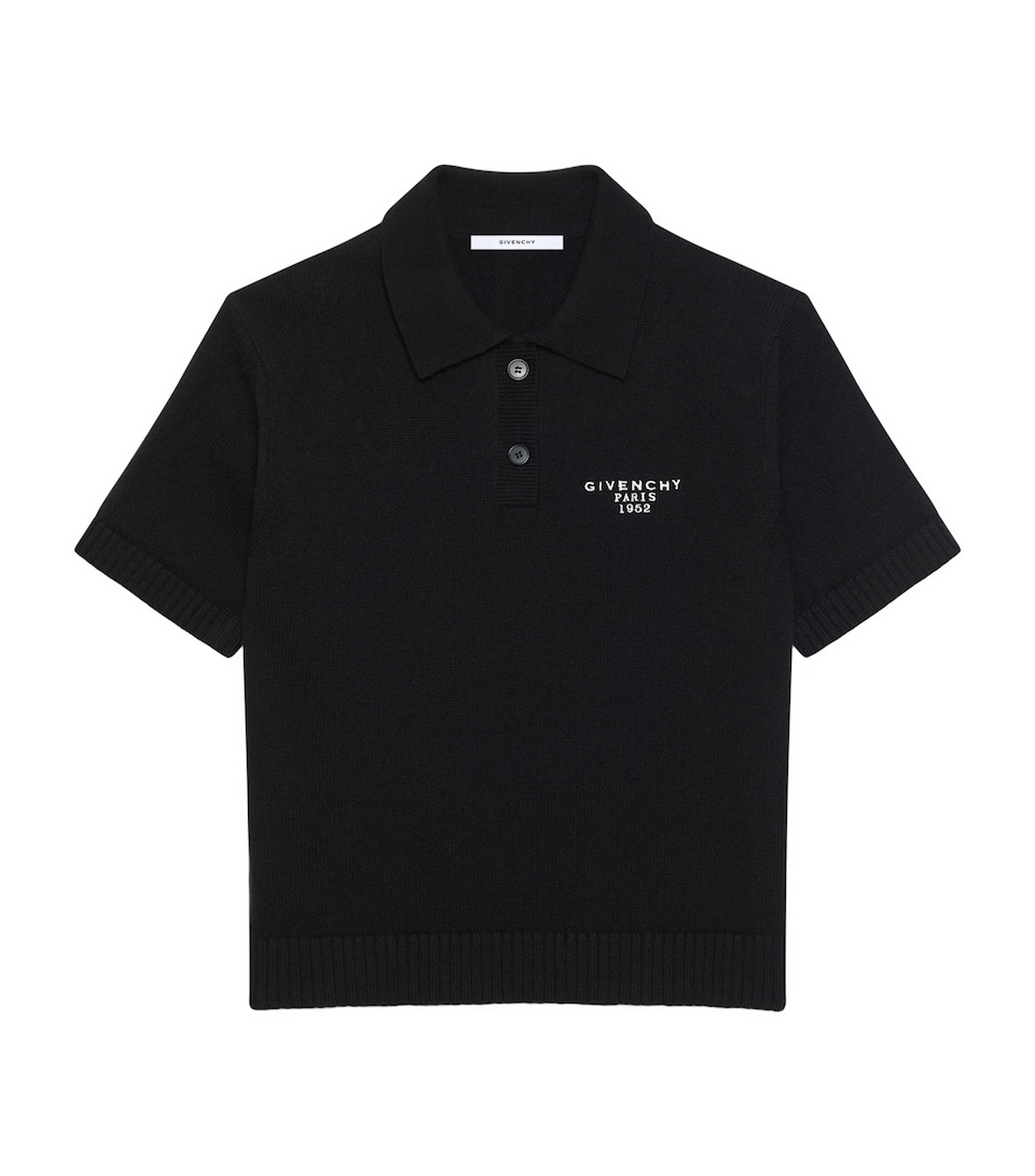 Givenchy Womens Wool-Cashmere Polo Shirt Black
