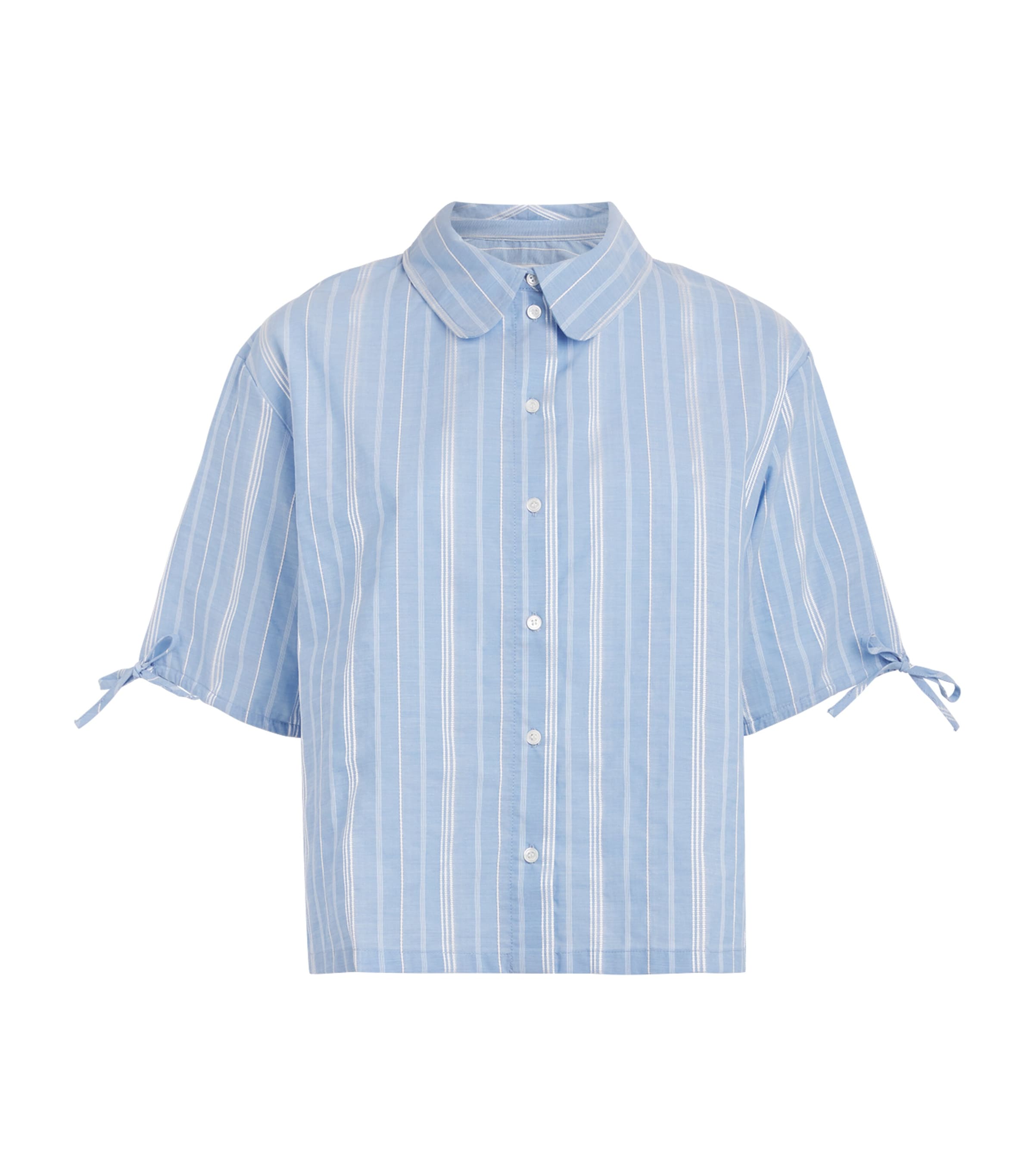Claudie Pierlot Womens Embroidered Stripe Shirt Dual Color