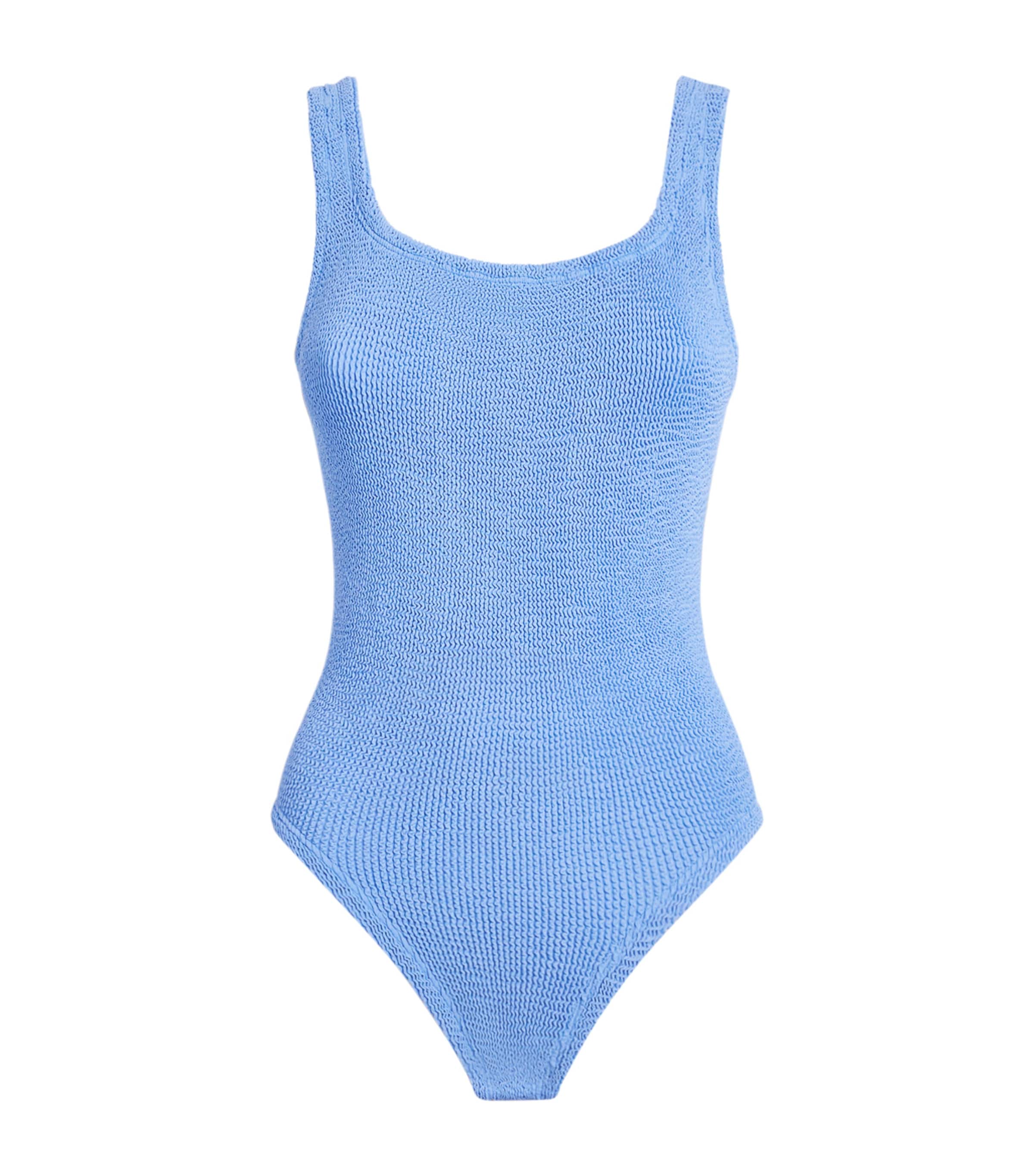 Hunza G Womens Coverage Square-Neck Swimsuit Cornflower