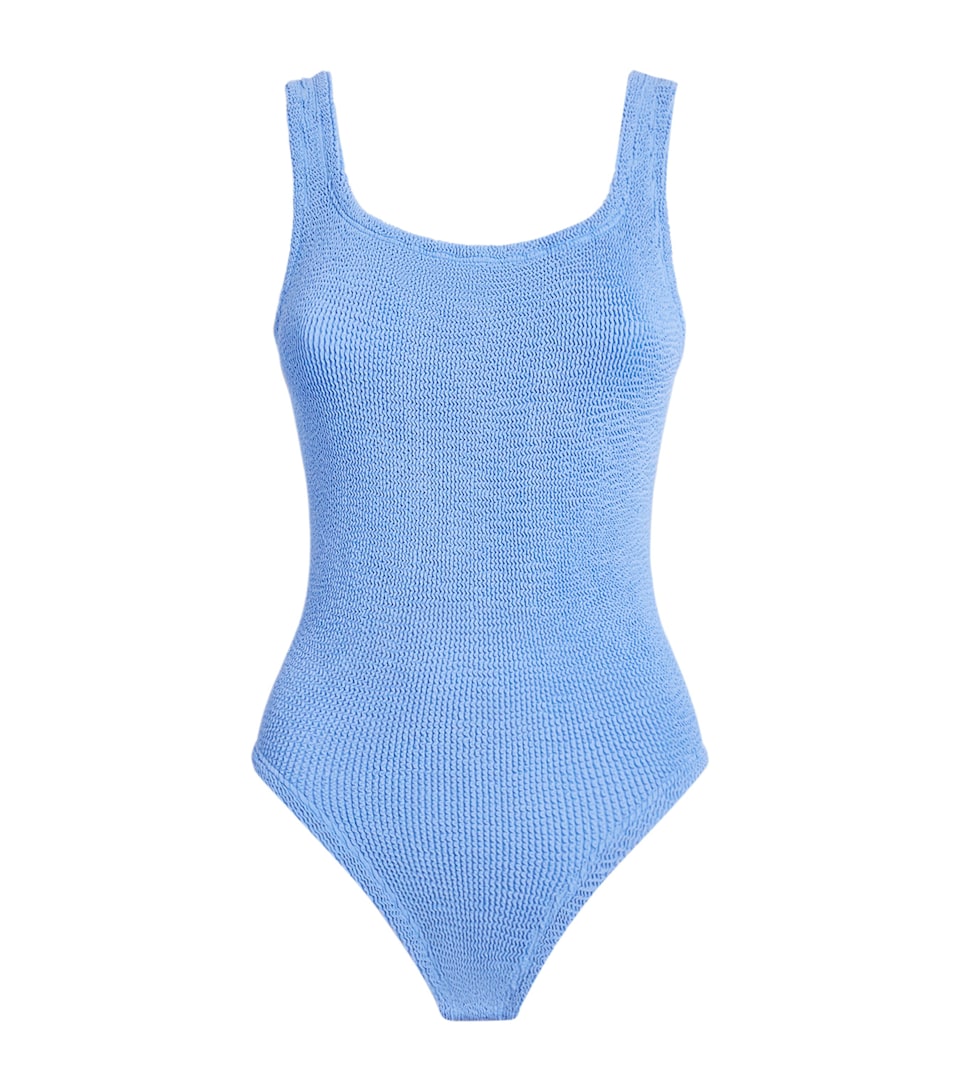 Hunza G Womens Coverage Square-Neck Swimsuit Cornflower